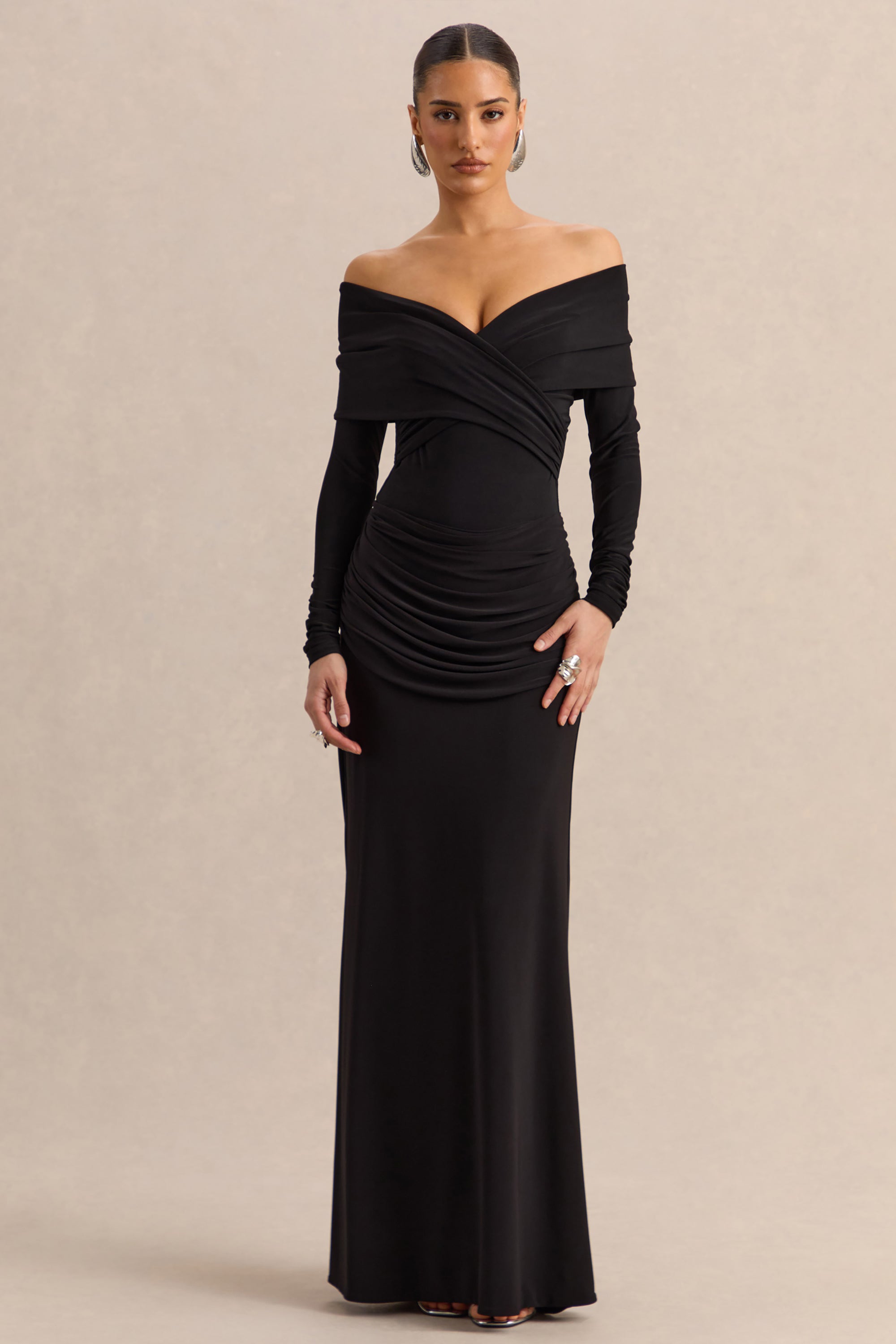 ECM_HR_CL137820001---Kaelis-_-Black-Bardot-Neck-Bodysuit-With-Long-Sleeves-+-CL137836001---Esara-_-Black-Maxi-Skirt-With-Gathered-Detailing-3.jpg