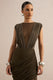 Kessia Khaki Wide-Neck Bodysuit With Mesh Detail CL137823035 77.jpg