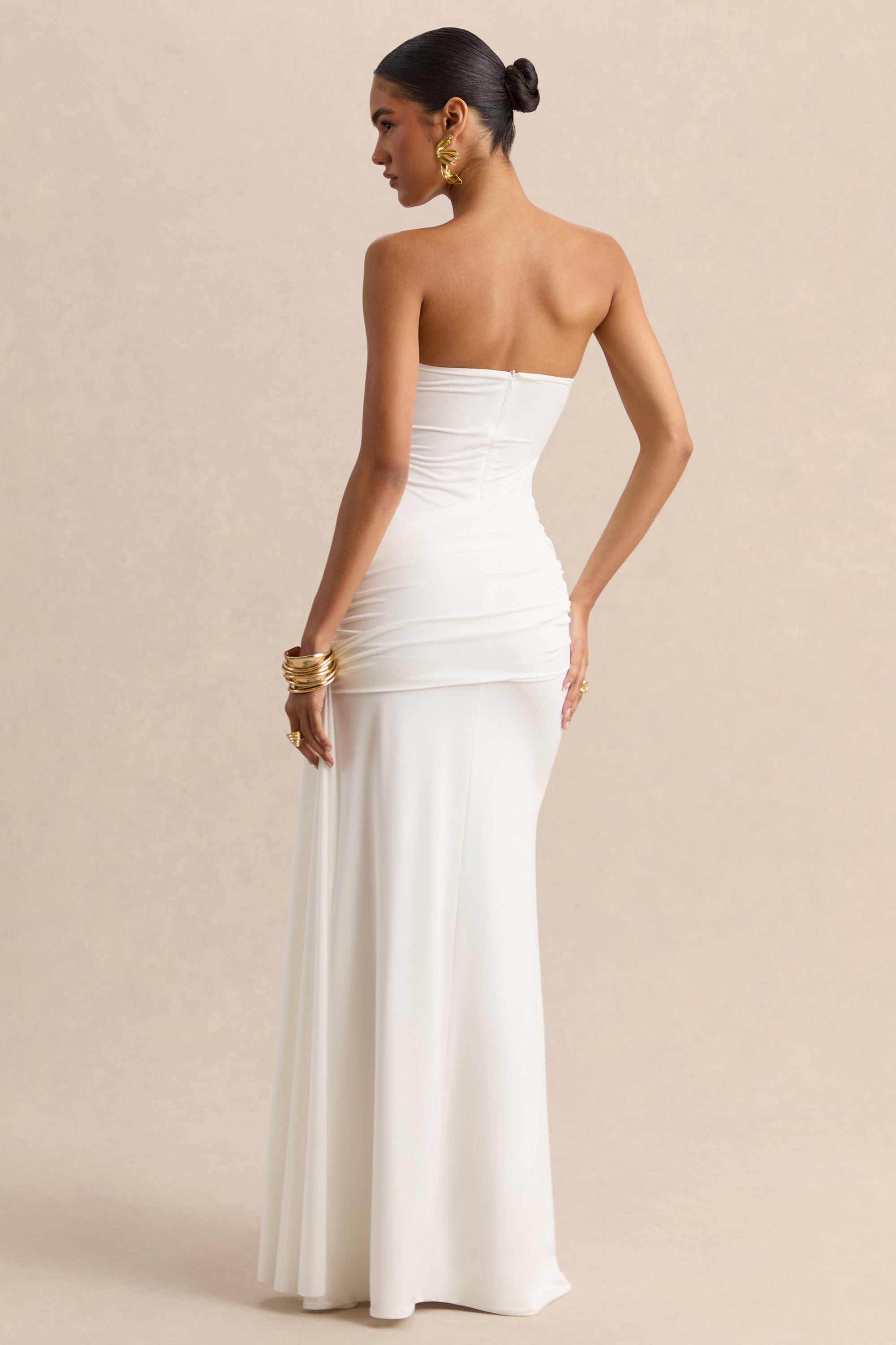 ECM_HR-CL137847110 - Liramine - White Bandeau Maxi-Dress With Gathered-Detailing And Sash 03.jpg