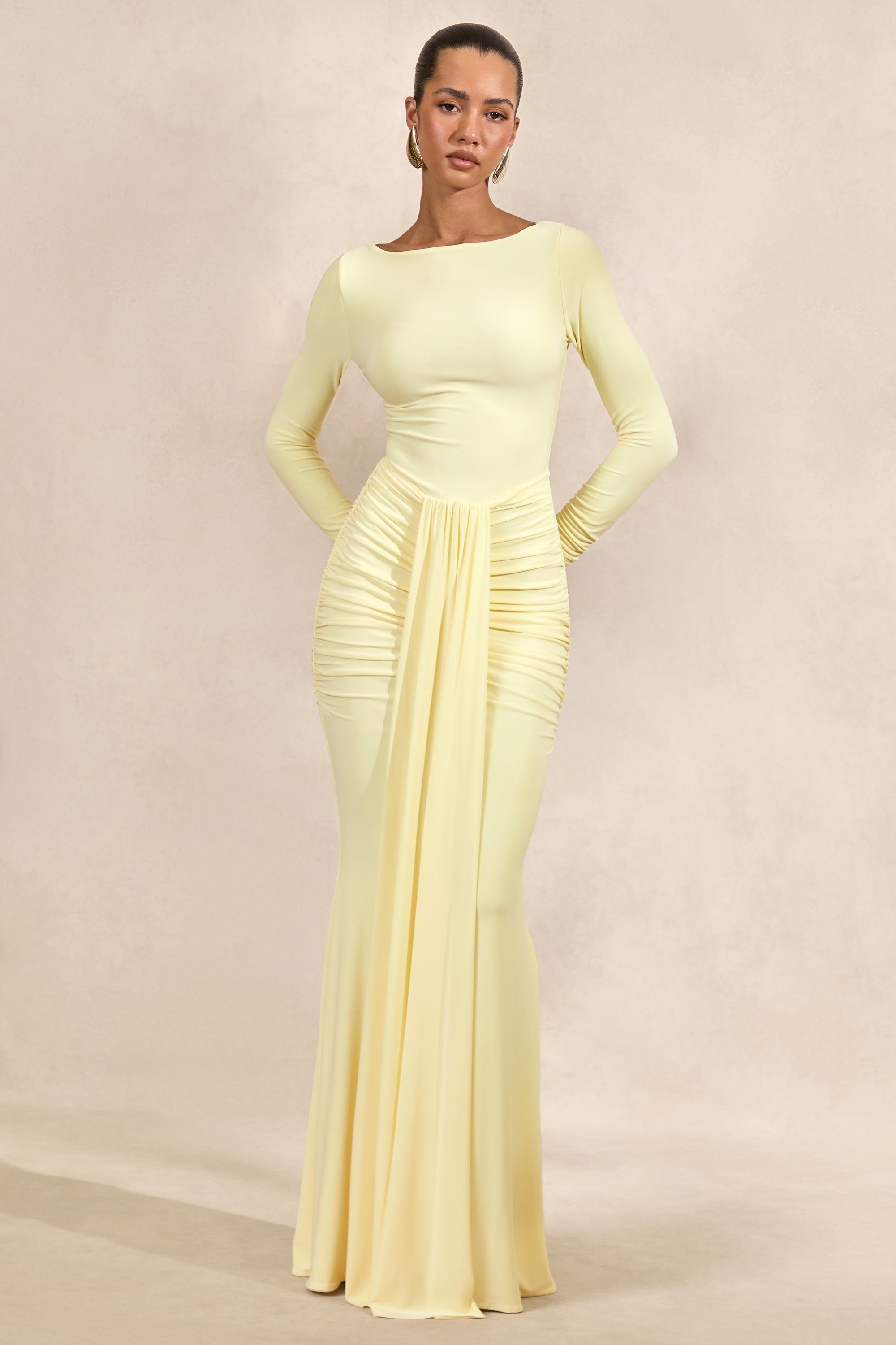 CL137848121 - Liatris _ Lemon Wide-Neck Maxi-Dress With Gathered-Detailing1.jpg