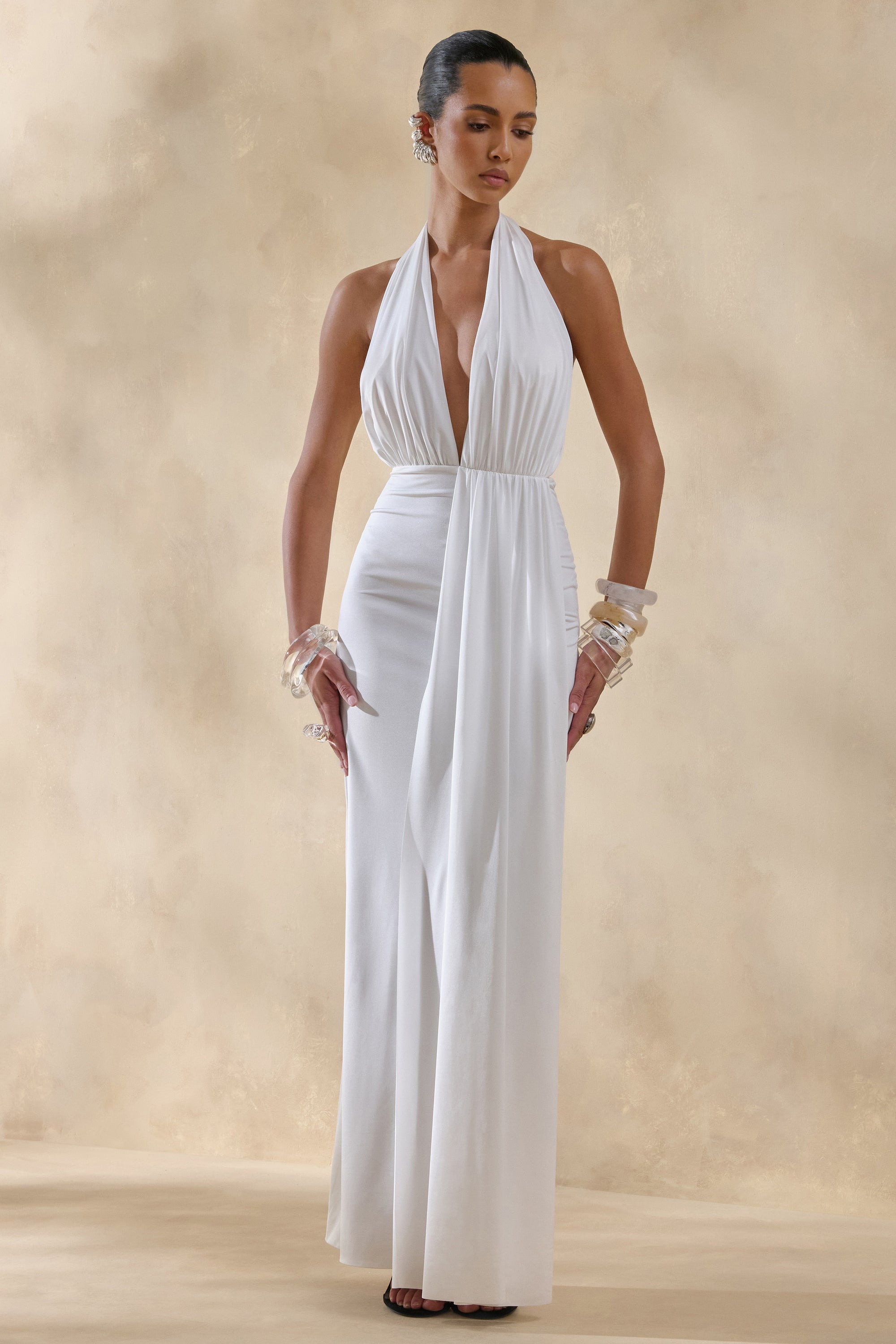ECM_HR_CL137849110 - Doria _ White Plunge-Neck Maxi Dress 0.jpg