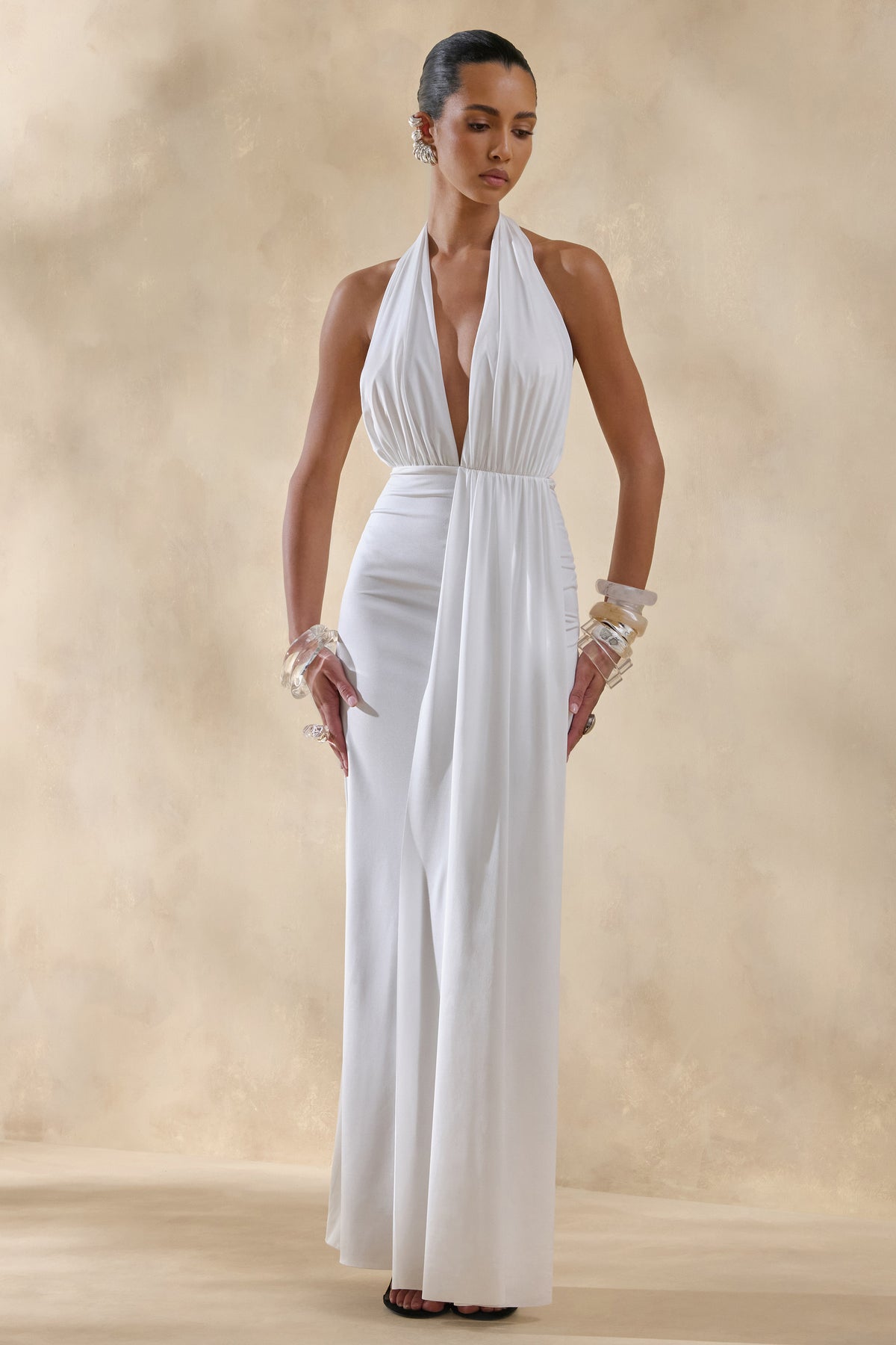 ECM_HR_CL137849110 - Doria _ White Plunge-Neck Maxi Dress 0.jpg