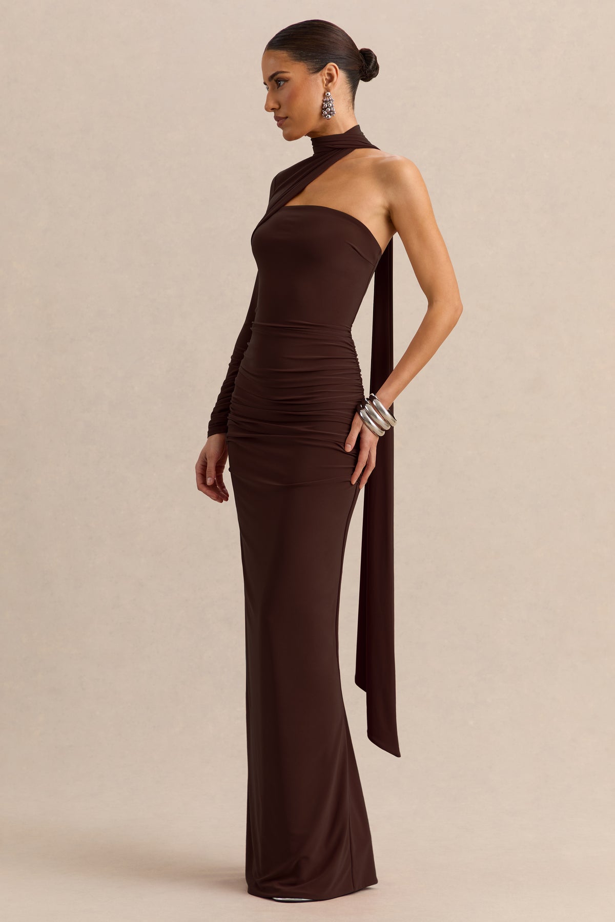ECM_HR_CL137878021 - Cerisia Brown Asymmetric-Neck Maxi Dress With Cape 2.jpg