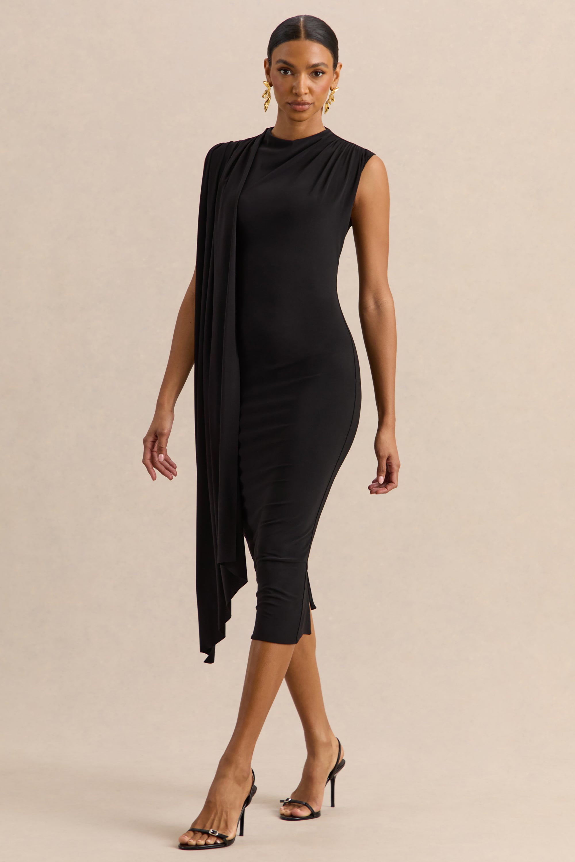 ECM_HR_CL137883001----Oleandra---Black-High-Neck-Midi-Dress-With-Draped-Detail-2.jpg