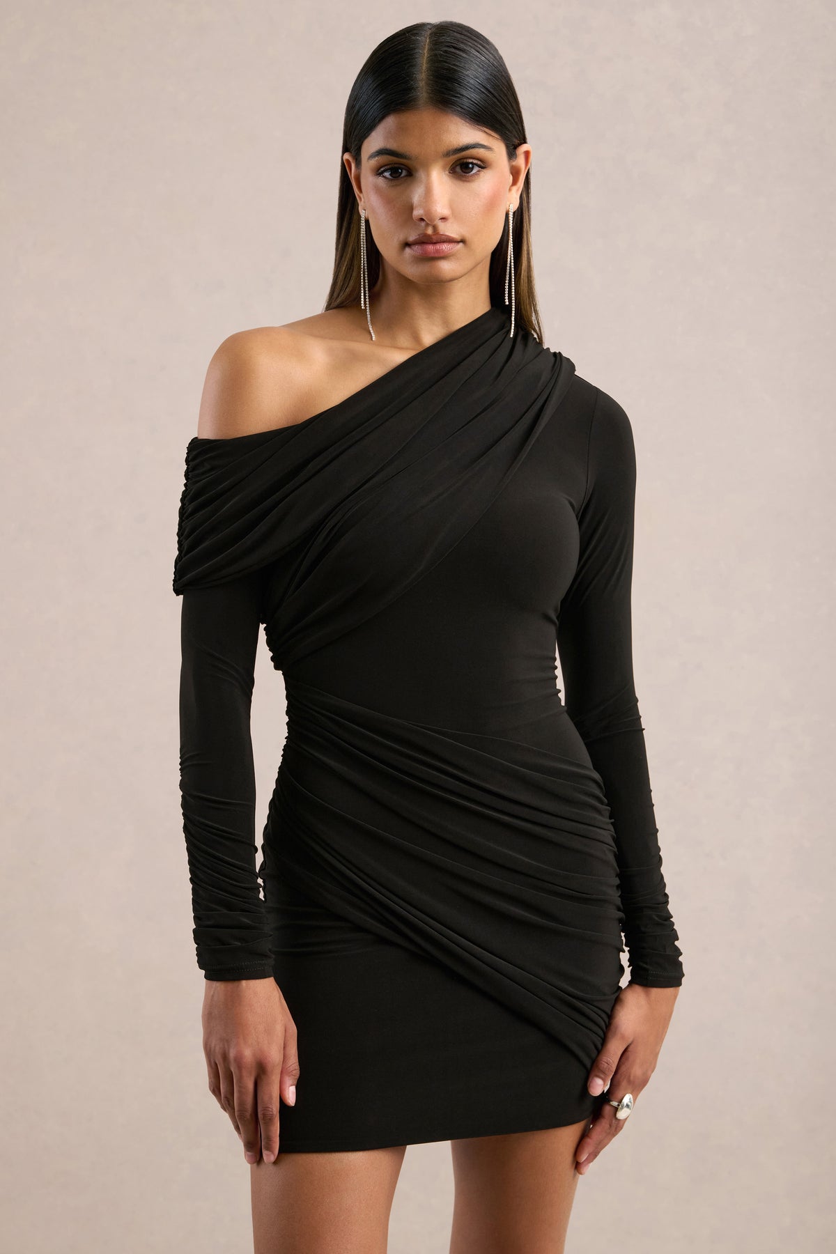 ECM_HR_CL137893001 - Galenia | Black Asymmetric-Neck Mini Dress2.jpg