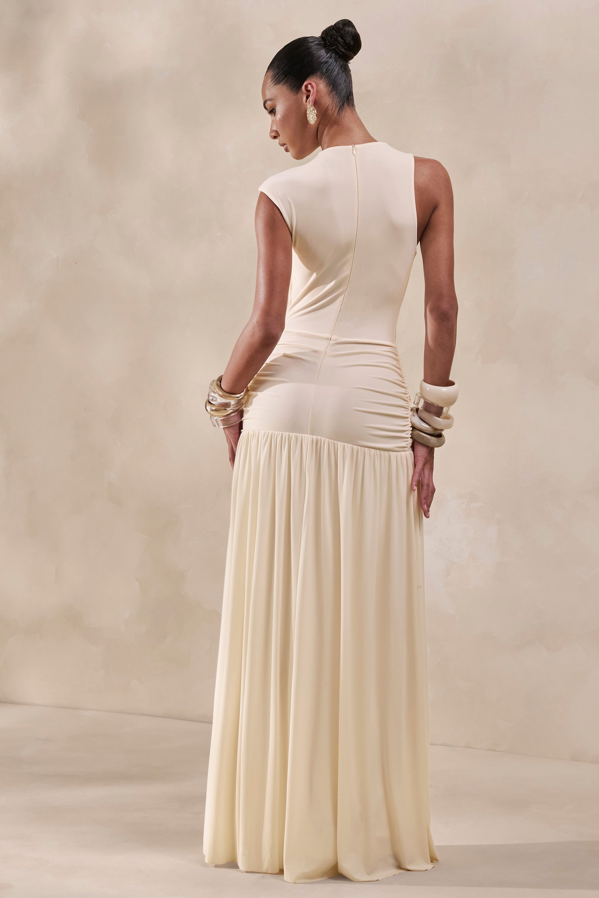 ECM_HR_CL137913111 - Myssara _ Cream High-Neck Maxi Dress Gathered-Detailing6.jpg