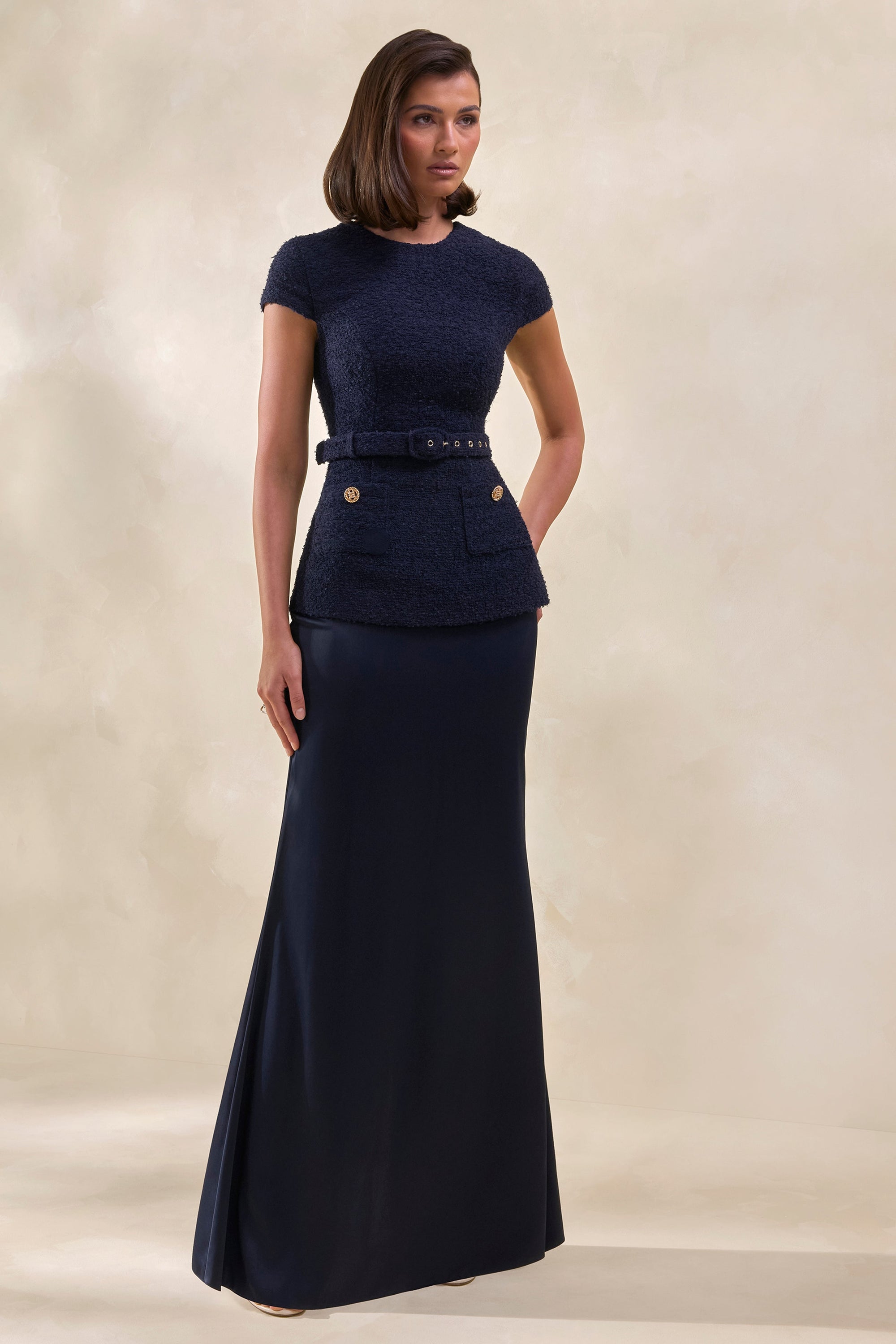 CL13791501006_ECM_HR_CL137915010_-_Whispera___Navy_Crew-Neck_Maxi_Dress_With_Satin_Skirt_And_Pocket-Details_1