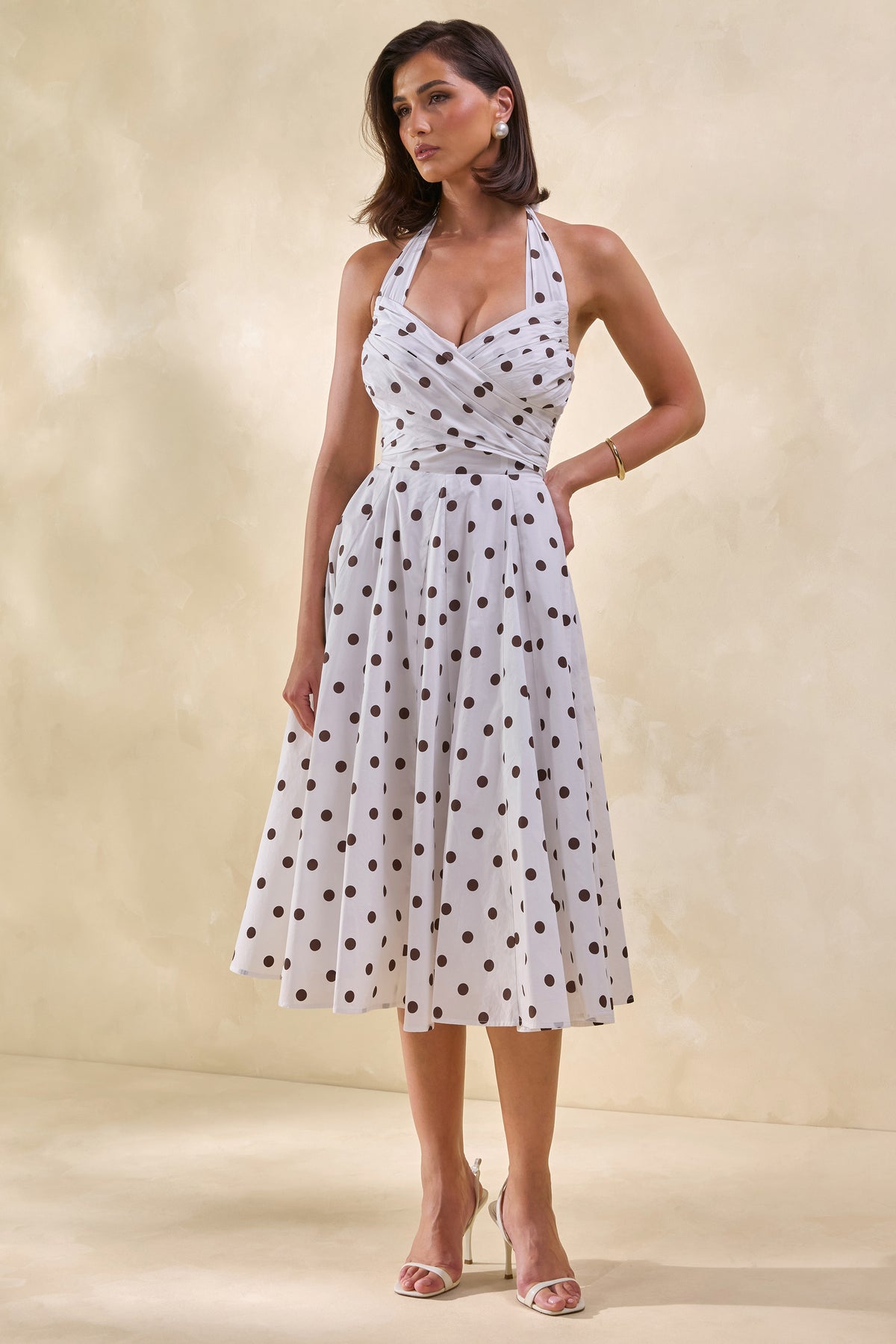 ECM_HR_CL137922111 -  Franceline _ Cream & Brown Polka-Dot Halter-Neck Midi-Dress2.jpg