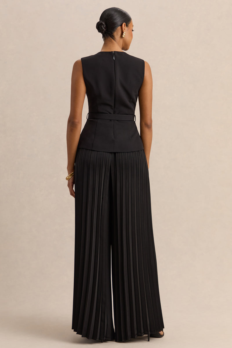 CL137940001---Lerenza-_-Black-Satin-Wide-Leg-Pleated-Trousers-+-CL137939001---Karienne-_-Black-Round-Neck-Top-With-Belted-Detail_02.jpg
