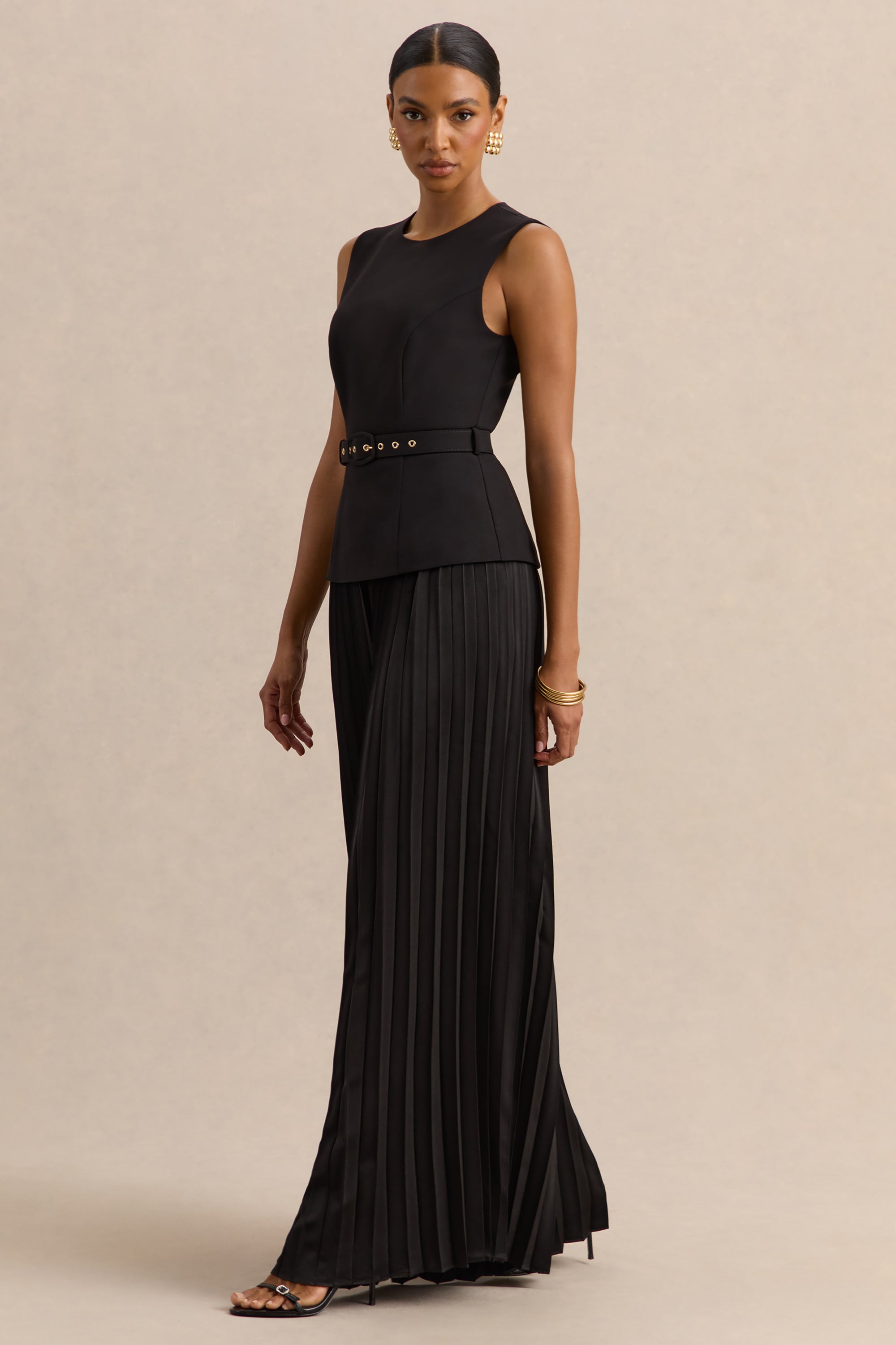 CL137940001---Lerenza-_-Black-Satin-Wide-Leg-Pleated-Trousers-+-CL137939001---Karienne-_-Black-Round-Neck-Top-With-Belted-Detail_05.jpg