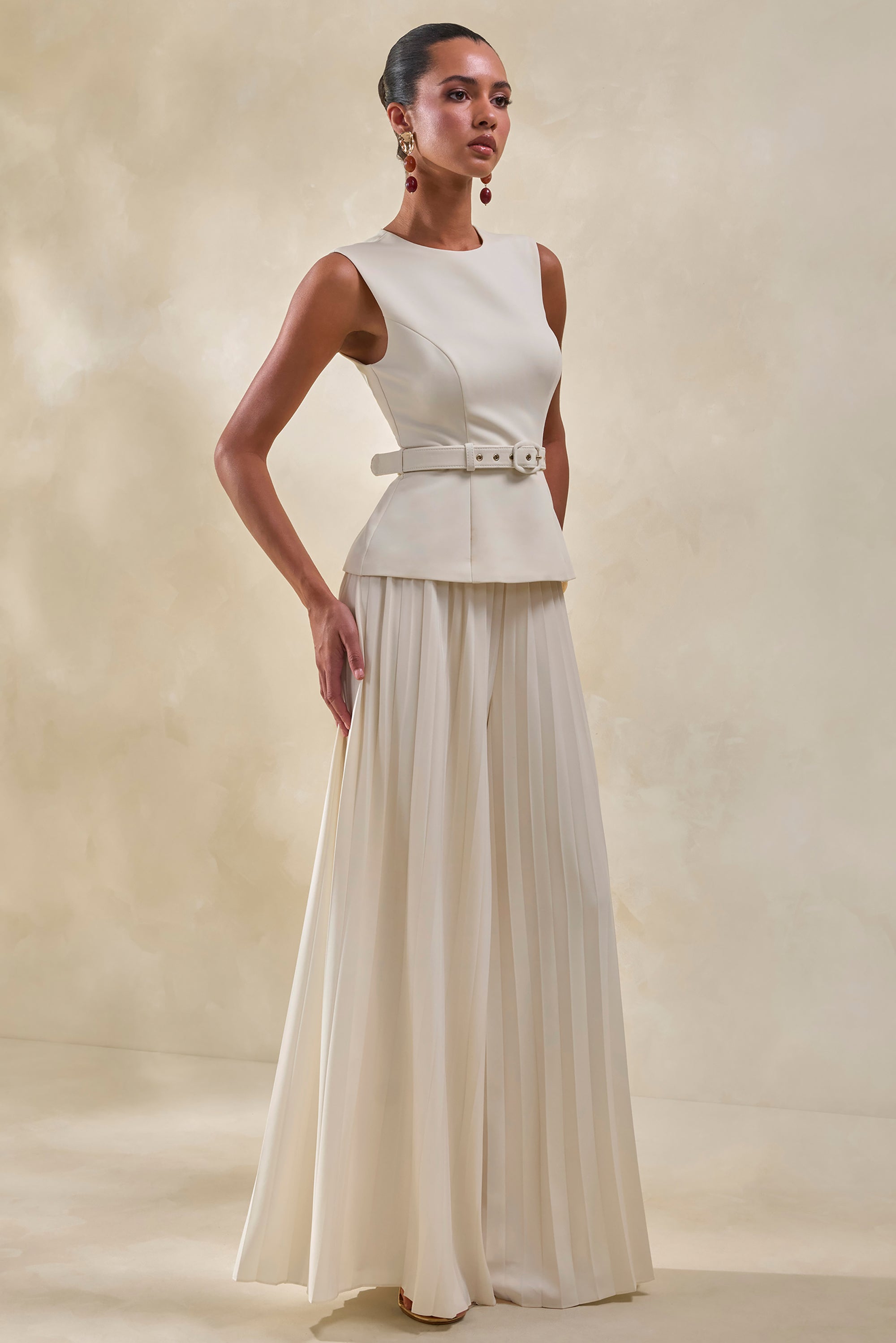 ECM_HR_CL137939111---Karienne-_-Cream-Round-Neck-Top-With-Belted-Detail-+-CL137940111---Lerenza-_-Cream-Satin-Wide-Leg-Pleated-Trousers2.jpg