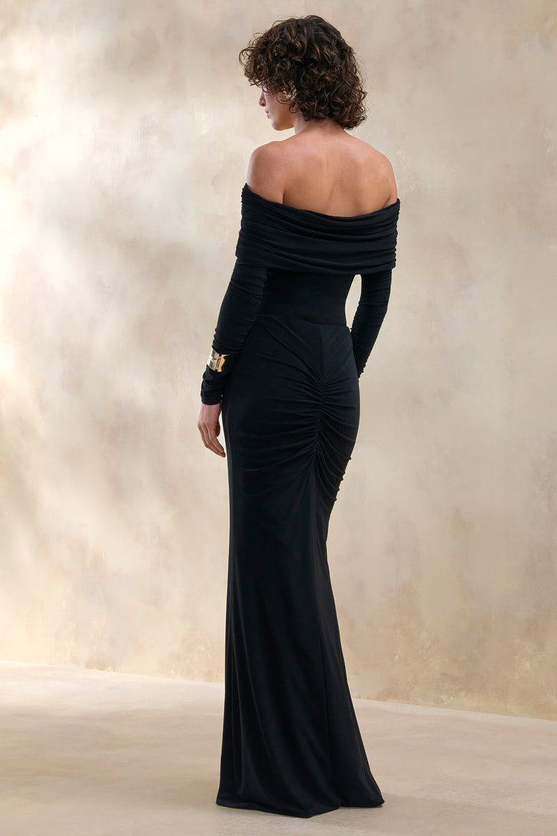 ECM_HR_CL137952001---Micaela-_-Black-Ruched-Maxi-Skirt-+-ECM_HR_CL137948001---Drina-_-Black-Bardot-Neck-Bodysuit-With-Ruched-Long-Sleeves-3.jpg