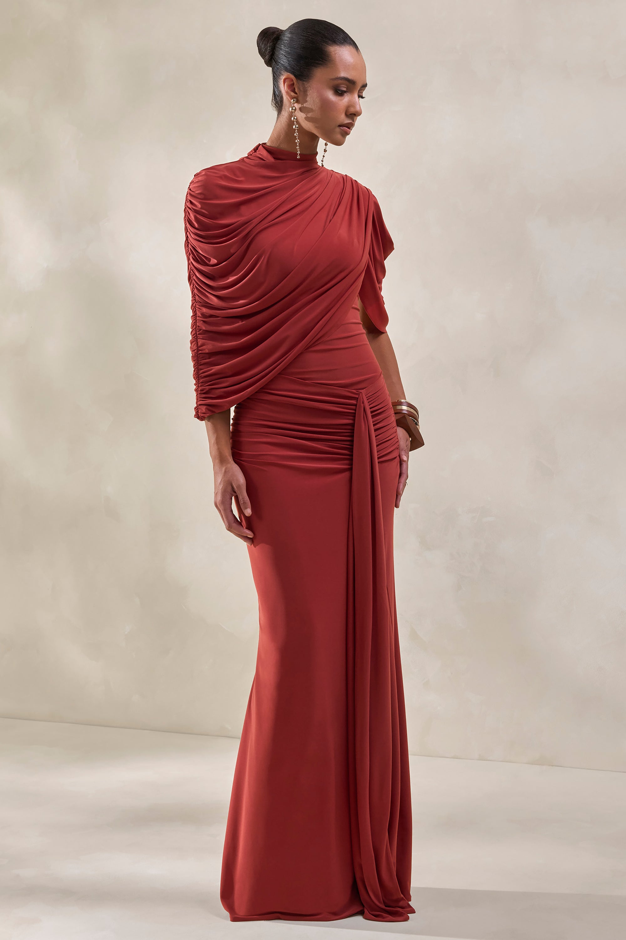 ECM_HR_CL137954071---Fenicia-_-Rust-High-Neck-Bodysuit-With-Cape-Detail-+-CL137956071---Mireya-_-Rust-Wrapped-Maxi-Skirt-With-Split2.jpg