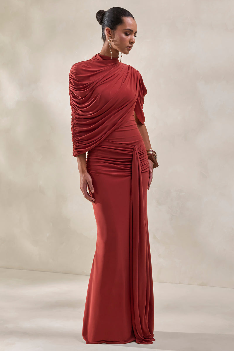 ECM_HR_CL137954071---Fenicia-_-Rust-High-Neck-Bodysuit-With-Cape-Detail-+-CL137956071---Mireya-_-Rust-Wrapped-Maxi-Skirt-With-Split2.jpg