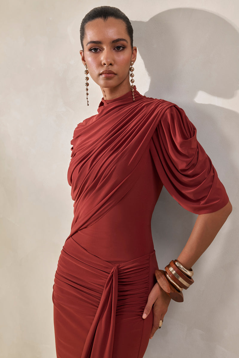 ECM_HR_CL137954071---Fenicia-_-Rust-High-Neck-Bodysuit-With-Cape-Detail-+-CL137956071---Mireya-_-Rust-Wrapped-Maxi-Skirt-With-Split5.jpg