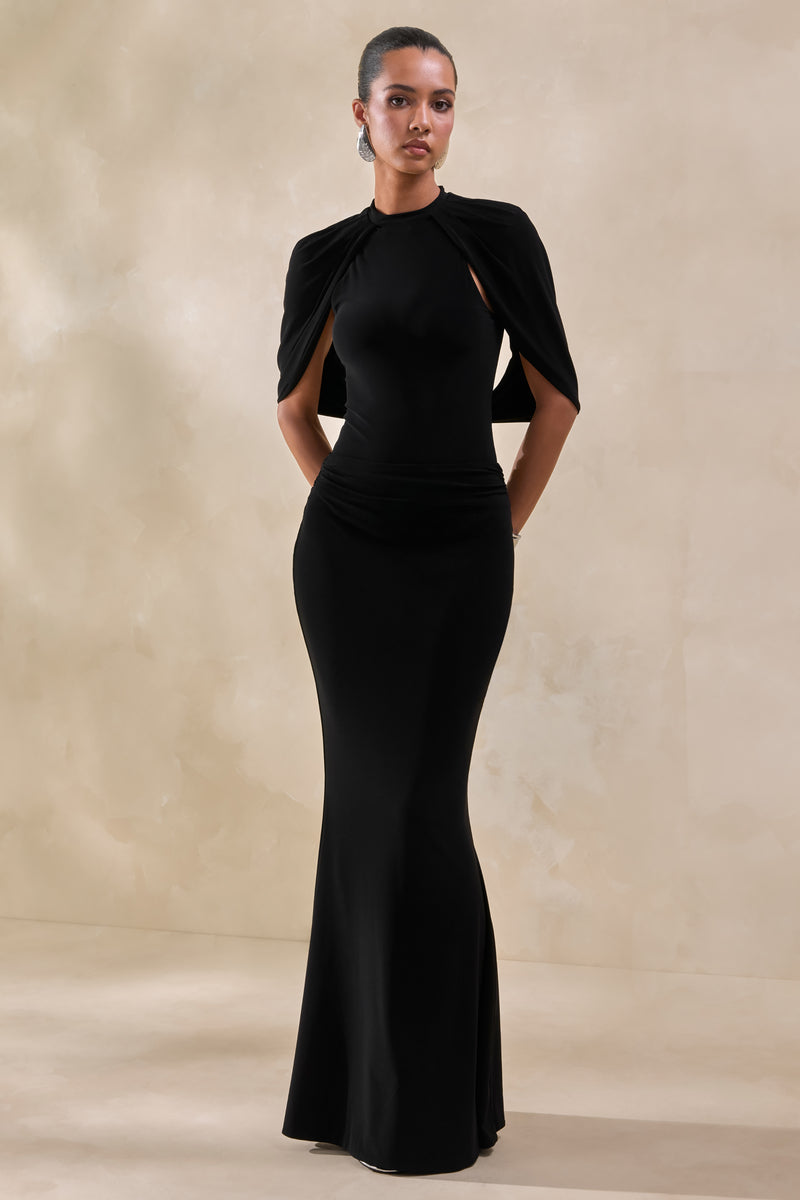 CL137953001---Evonne-_-Black-Round-Neck-Bodysuit-With-Cape-Sleeves-+-CL137955001---Alaysia-_-Black-Maxi-Skirt-With-Sash-Detail1.jpg