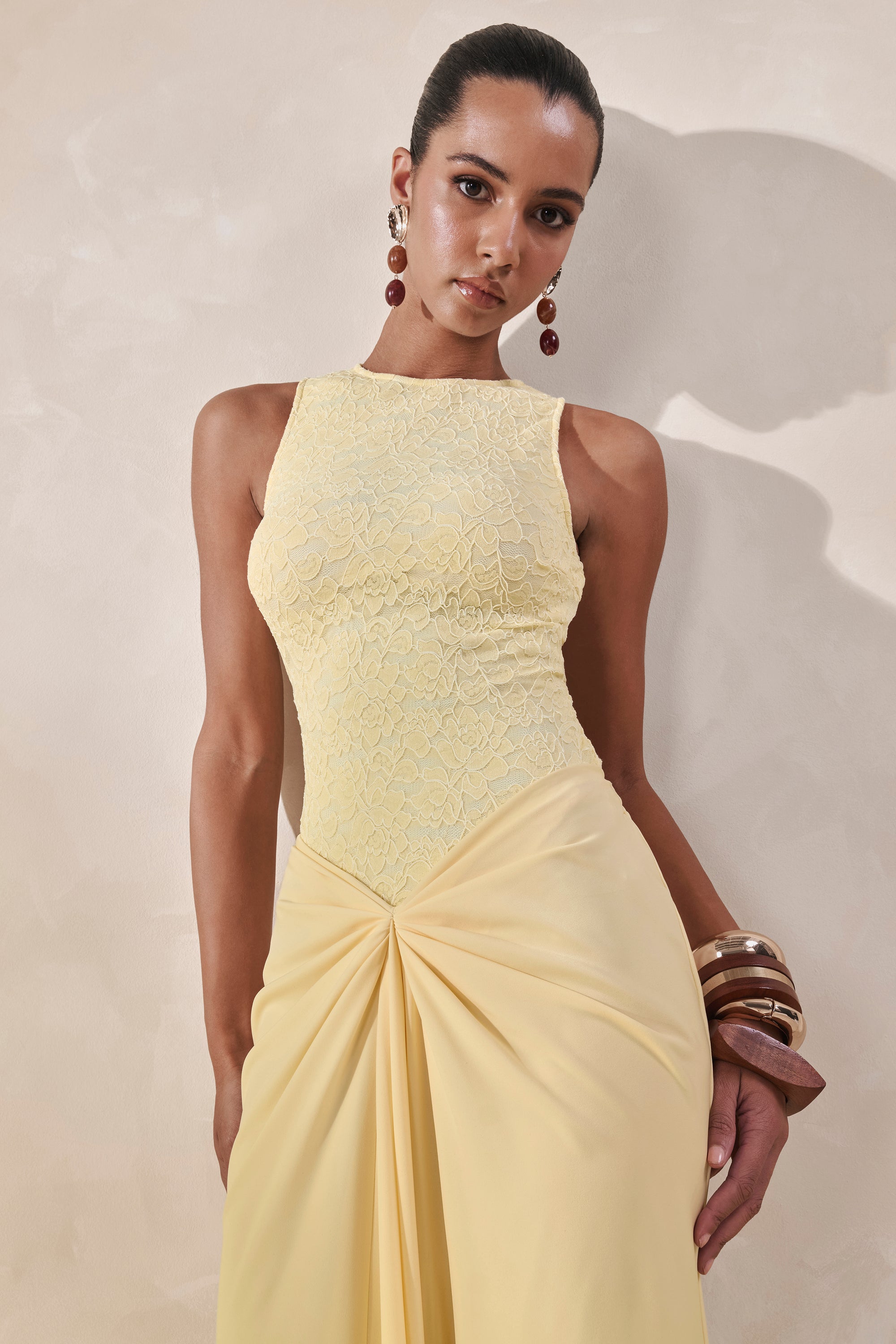 ECM_HR_CL137964121 - Setaria _ Lemon Satin Maxi-Skirt With Gathered-Detailing And Sash + CL137962121 - Serale _ Lemon Lace Halter-Neck Bodysuit9.jpg