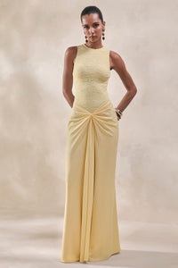 ECM_HR_CL137964121 - Setaria _ Lemon Satin Maxi-Skirt With Gathered-Detailing And Sash + CL137962121 - Serale _ Lemon Lace Halter-Neck Bodysuit0.jpg