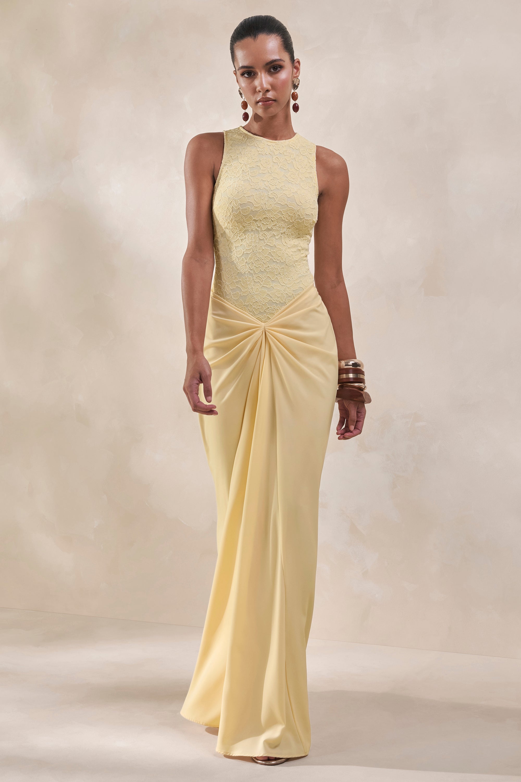 ECM_HR_CL137964121 - Setaria _ Lemon Satin Maxi-Skirt With Gathered-Detailing And Sash + CL137962121 - Serale _ Lemon Lace Halter-Neck Bodysuit3.jpg