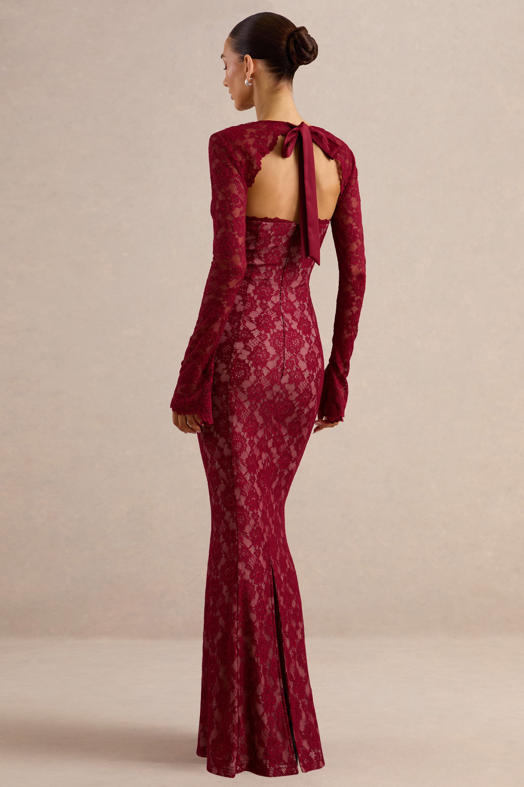 ECM_HR_CL137971100 - Mirellia _ Dark Red Lace Sweetheart-Neck Maxi Dress 5.jpg