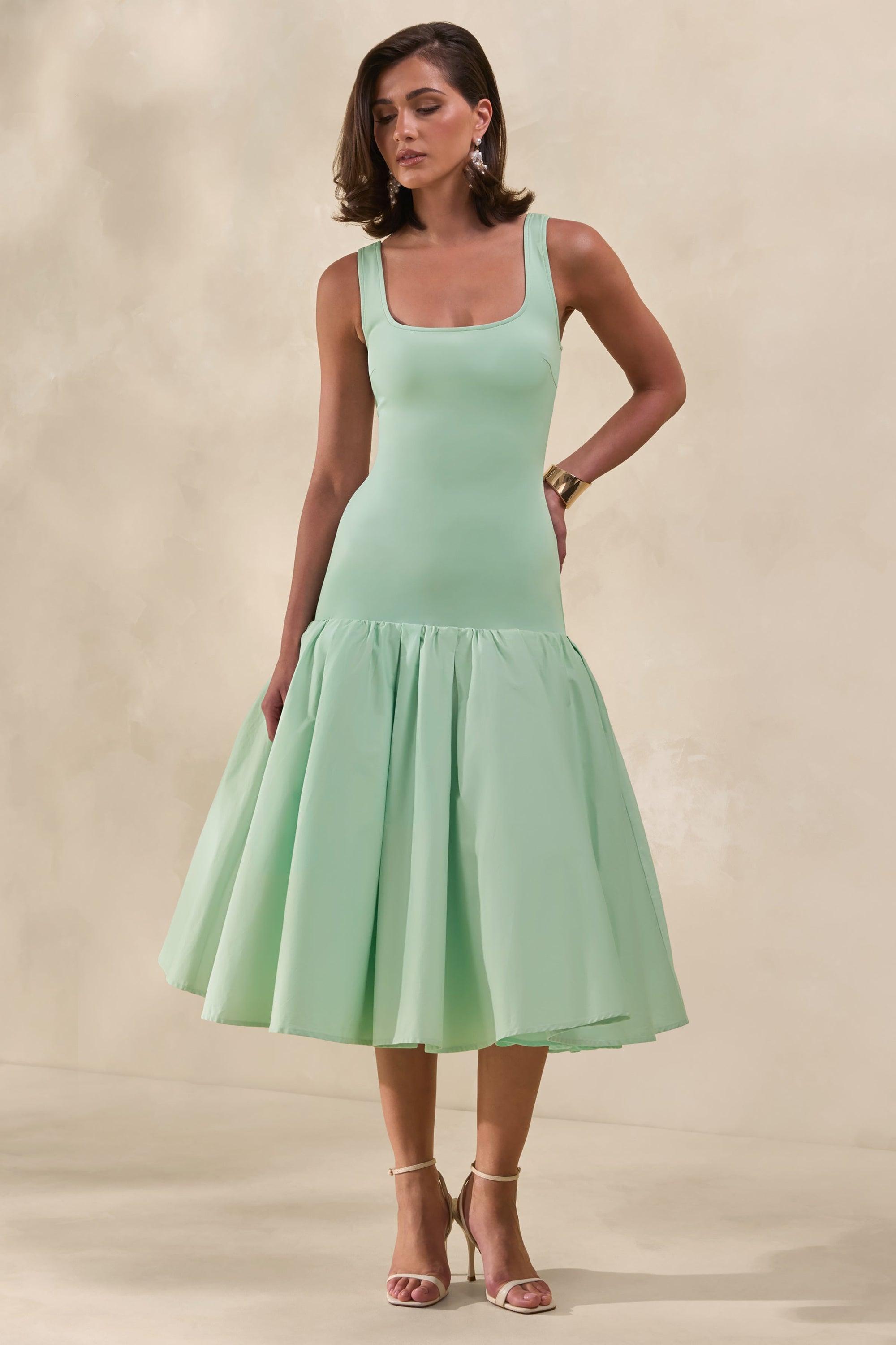 CL13810403206_ECM_HR_CL138104032---Nanette-Mint-Square-Neck-Midi-Dress-With-Voluminous-Skirt2