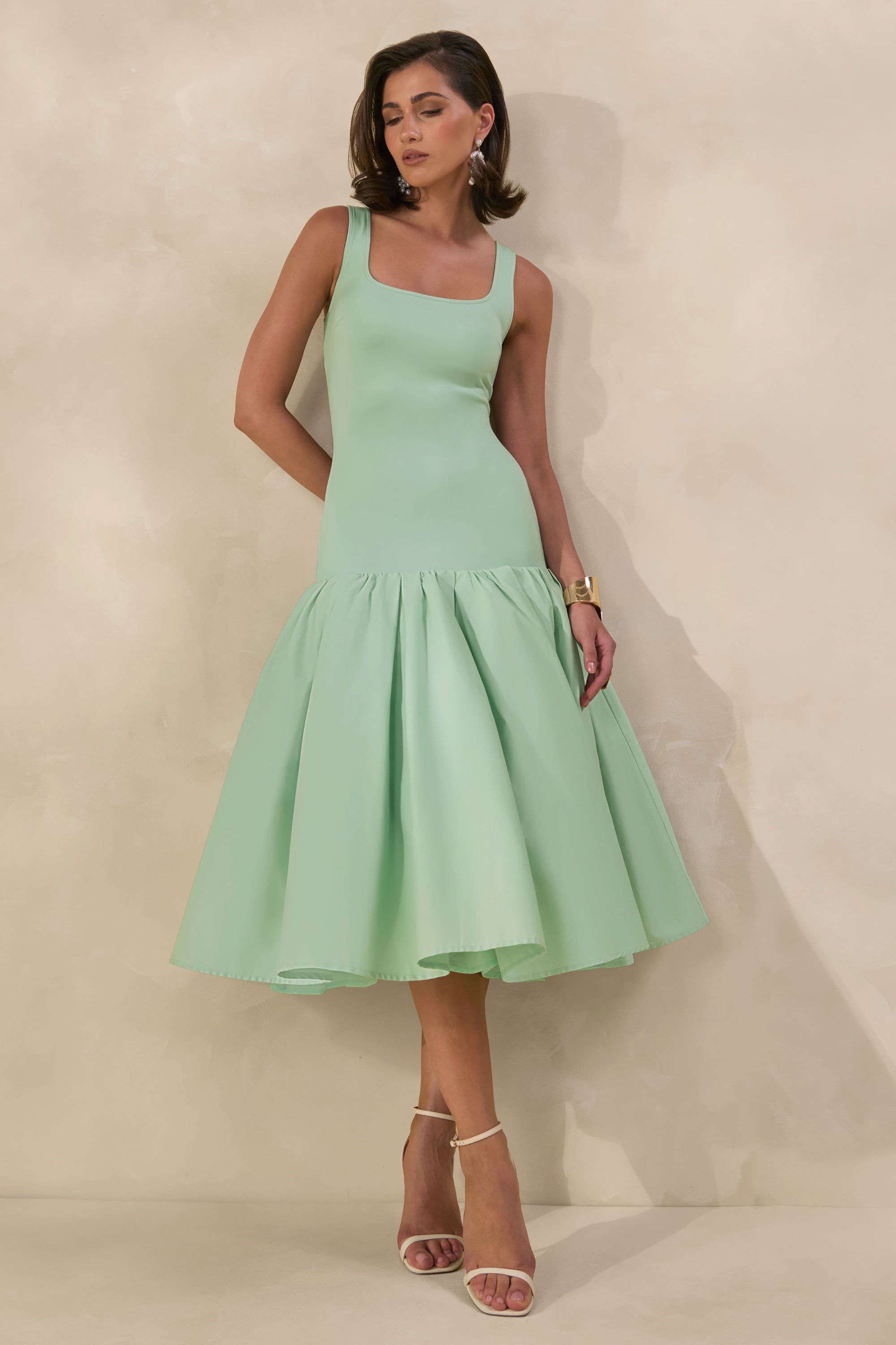 CL13810403206_ECM_HR_CL138104032---Nanette-Mint-Square-Neck-Midi-Dress-With-Voluminous-Skirt6