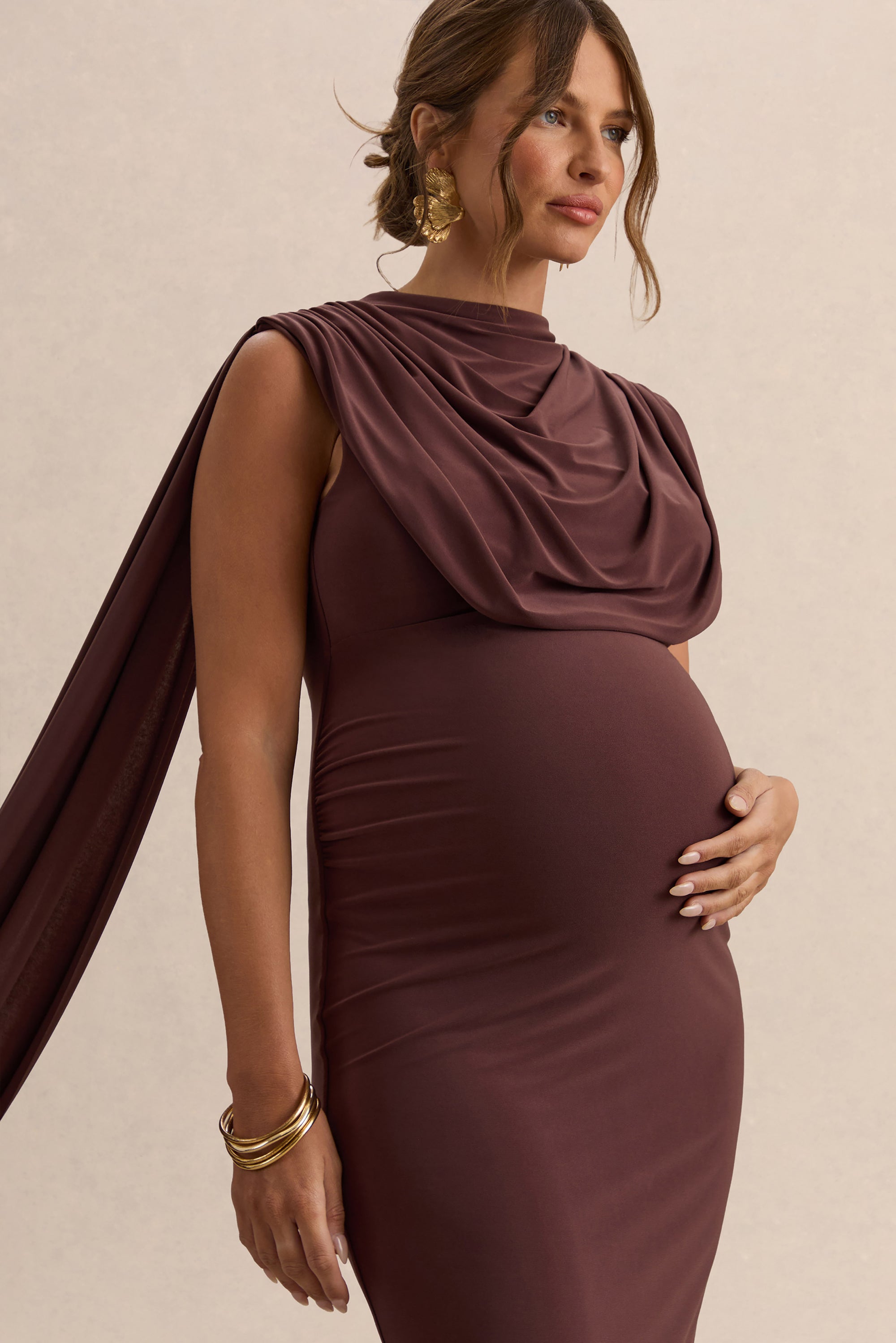 ECM_HR_CL138108022---Milaine-Dark-Brown-Round-Neck-Maternity-Midi-Dress-With-Cape-Sleeves-5.jpg