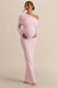 ECM_HR_CL138111081  - Carleigh Light Pink Asymmetric-Neck Maternity Maxi Dress With Cape Sleeve And Sash Detail 1.jpg