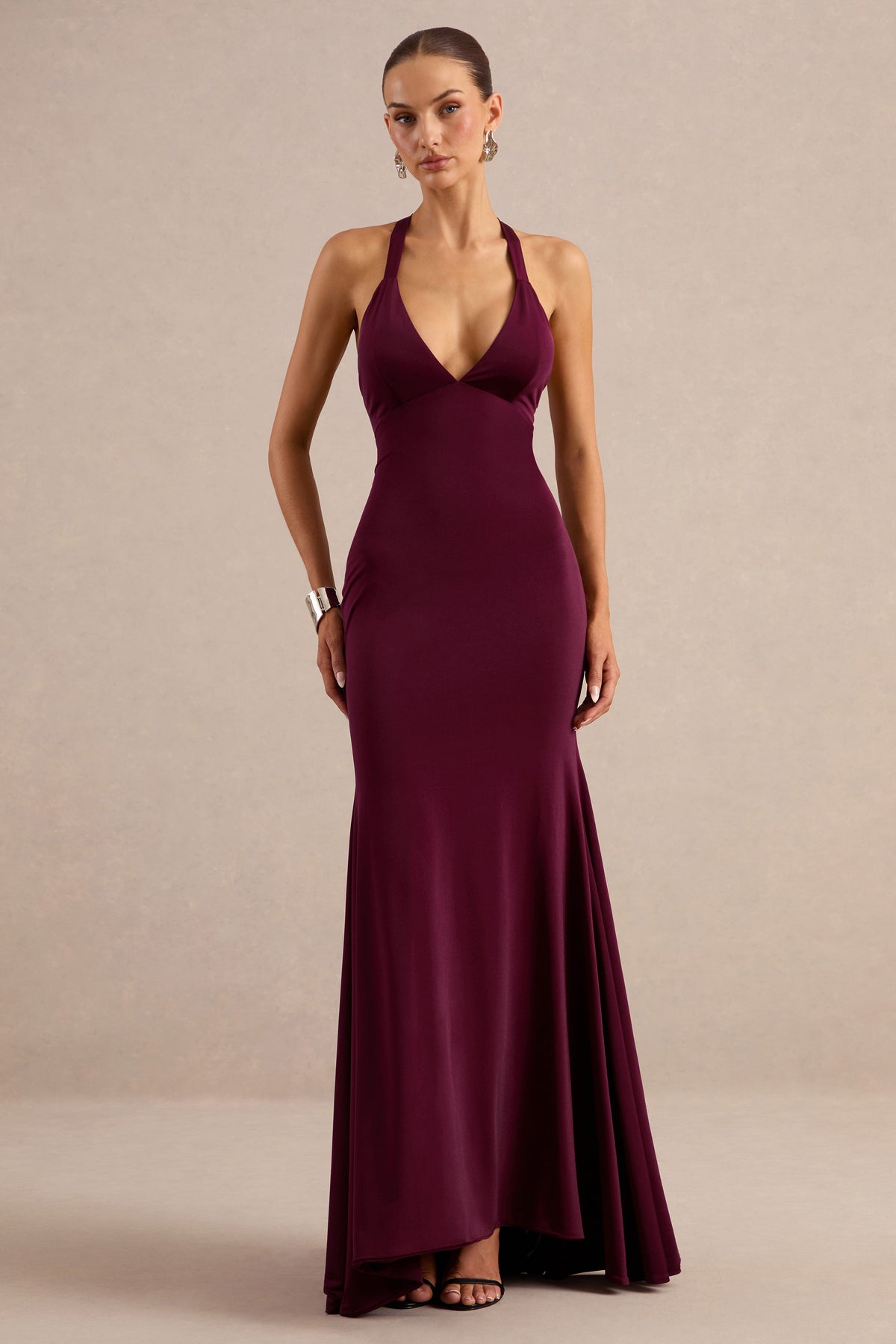 ECM_HR_CL138174102 - Kalyna _ Burgundy Halter-Neck Maxi Dress With Open-Back1.jpg