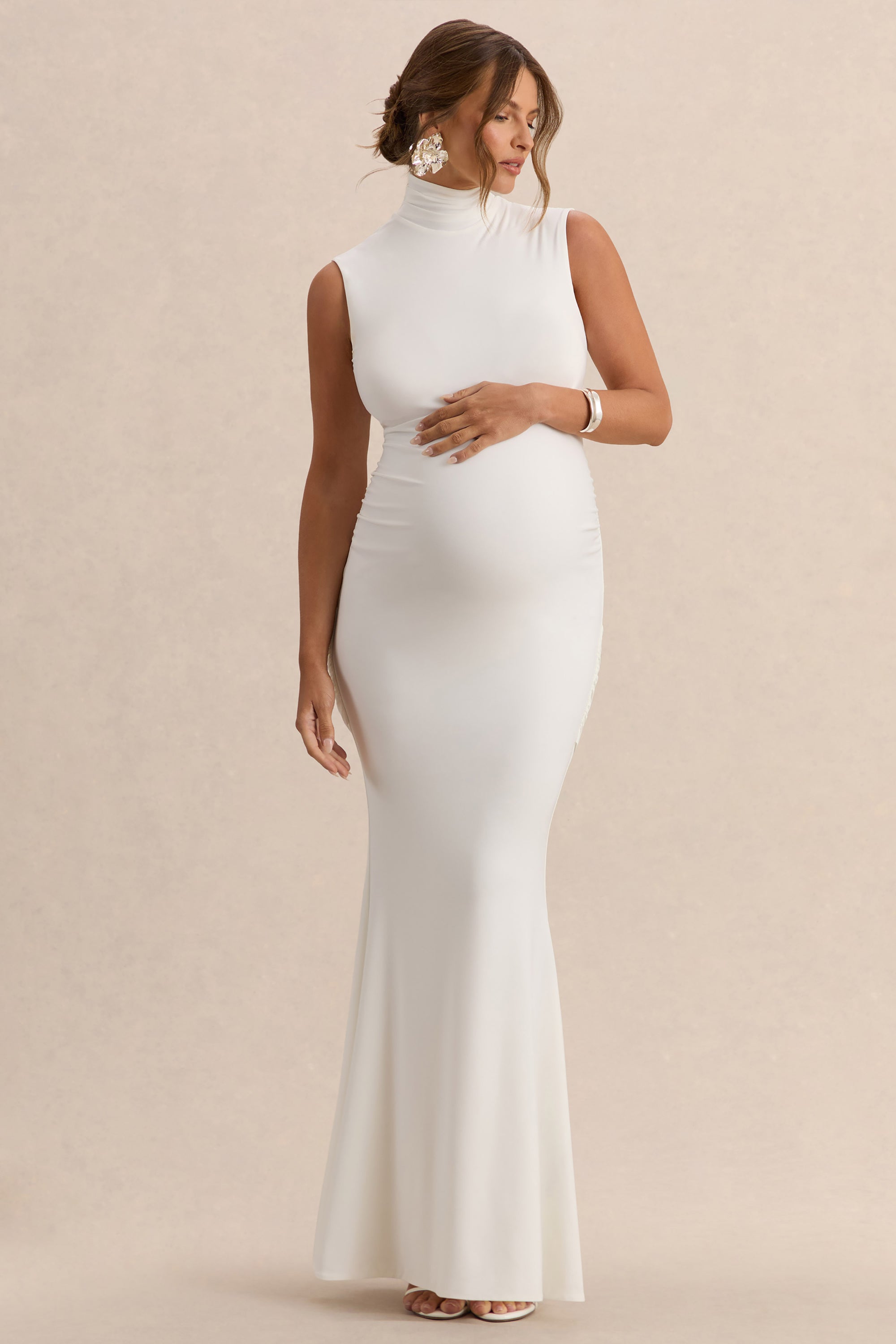 ECM_HR_CL138190110---Saffira-White-High-Neck-Maternity-Maxi-Dress-With-Draped-Detailing-2.jpg