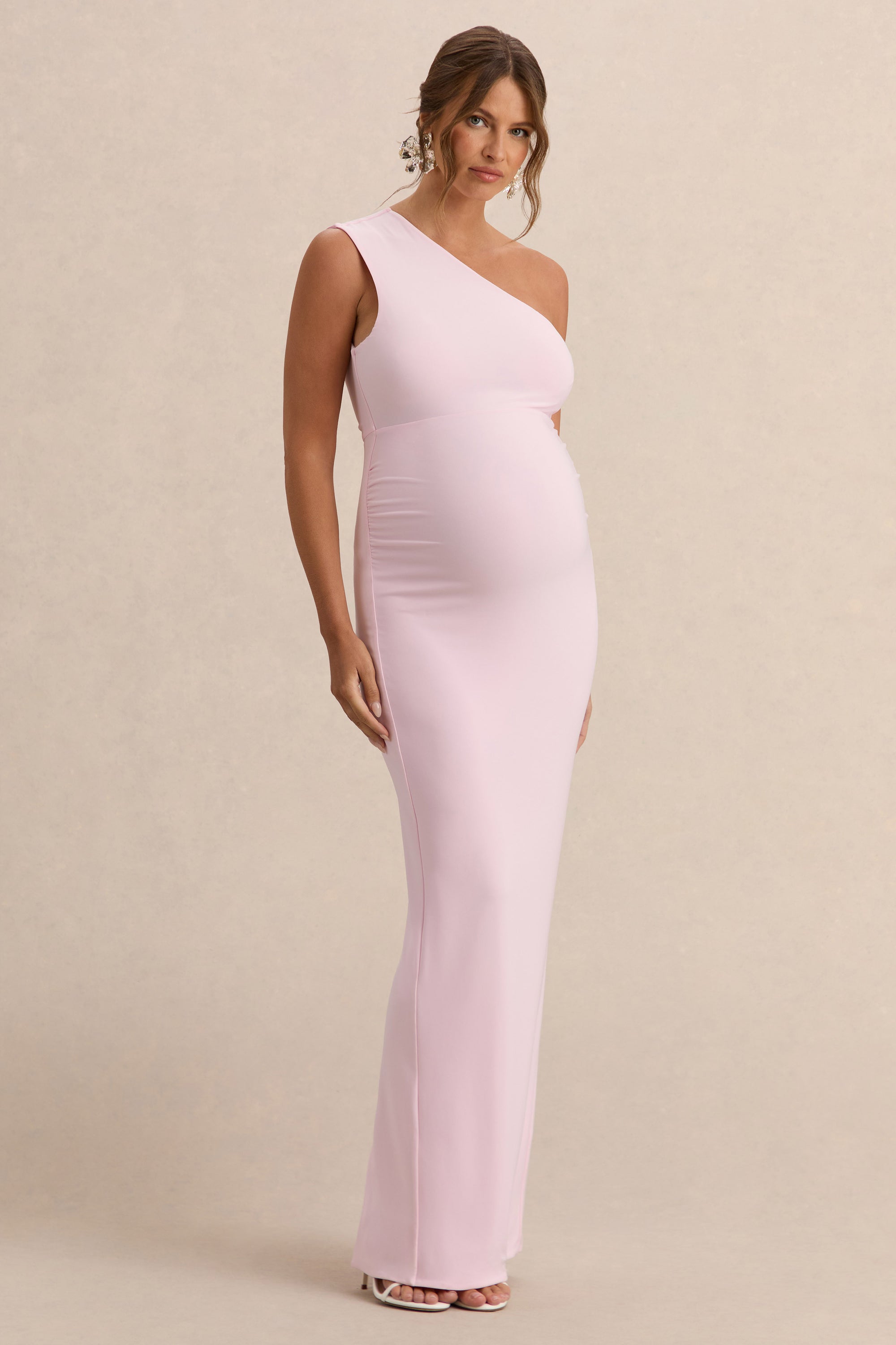 ECM_HR_CL138196081 - Merella-Light Pink High Neck Maternity Maxi Dress With Cape Sleeve 6.jpg