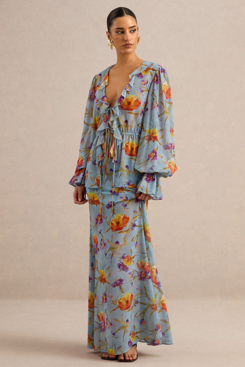 CL138216016 - Alveta | Blue Floral Chiffon Sheer Maxi Skirt3.jpg