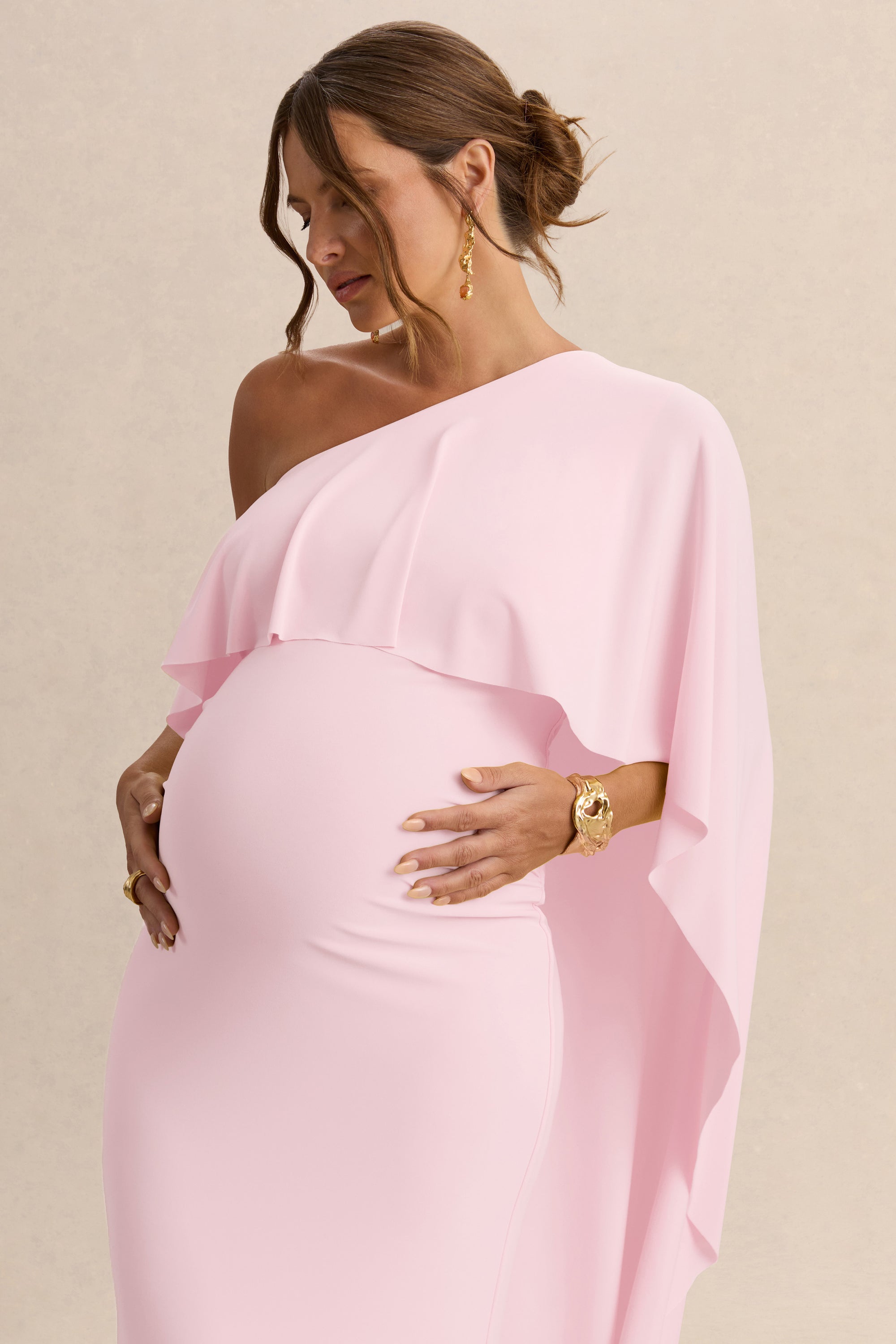 ECM_HR_CL138233081 - Cicely _ Light Pink Asymmetric-Neck Maternity Maxi Dress With Cape Sleeve 2.jpg