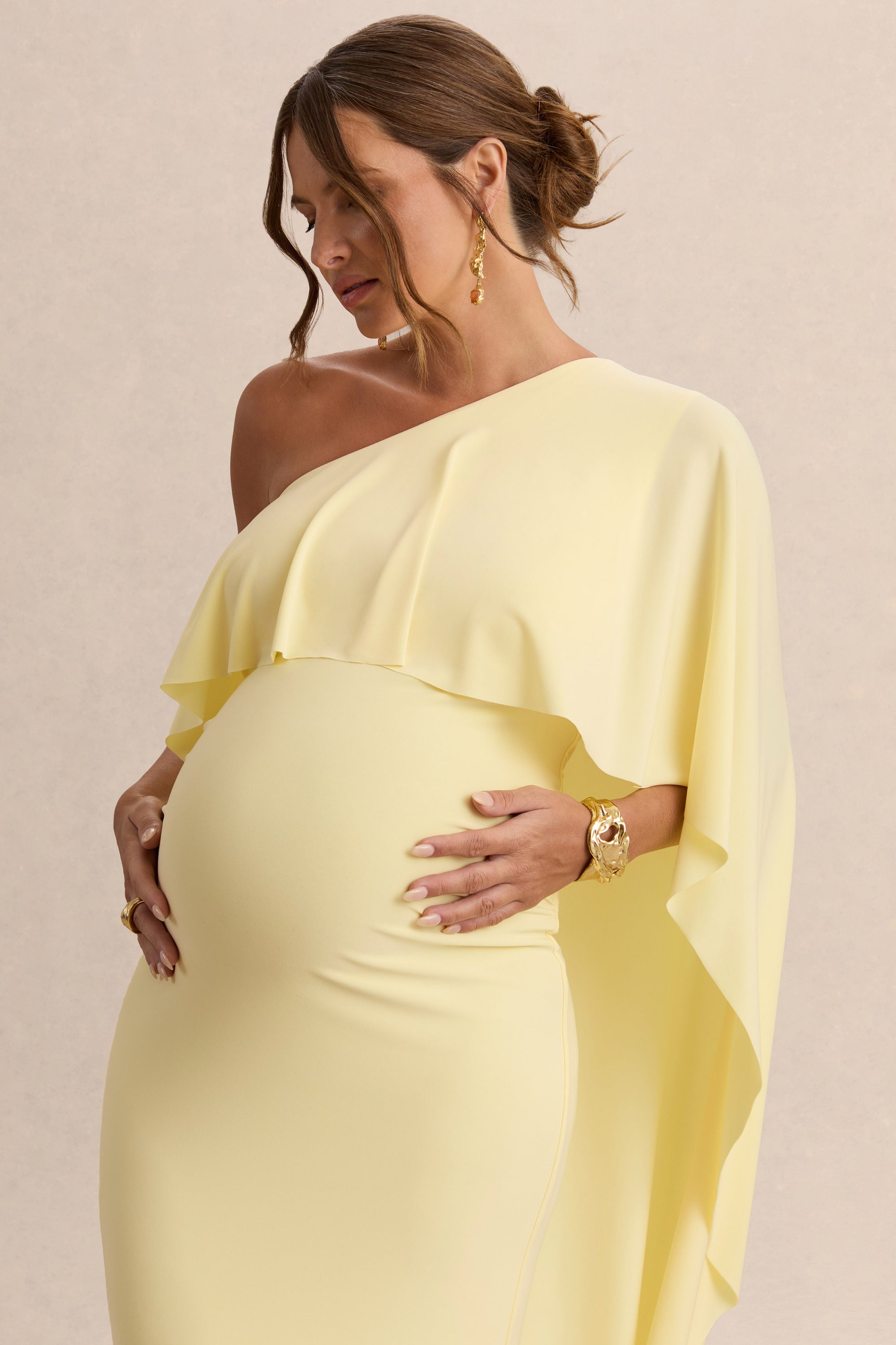 ECM_HR_CL138233121  - Cicely Lemon Asymmetric-Neck MAternity Maxi Dress With Cape Sleeve 2.jpg