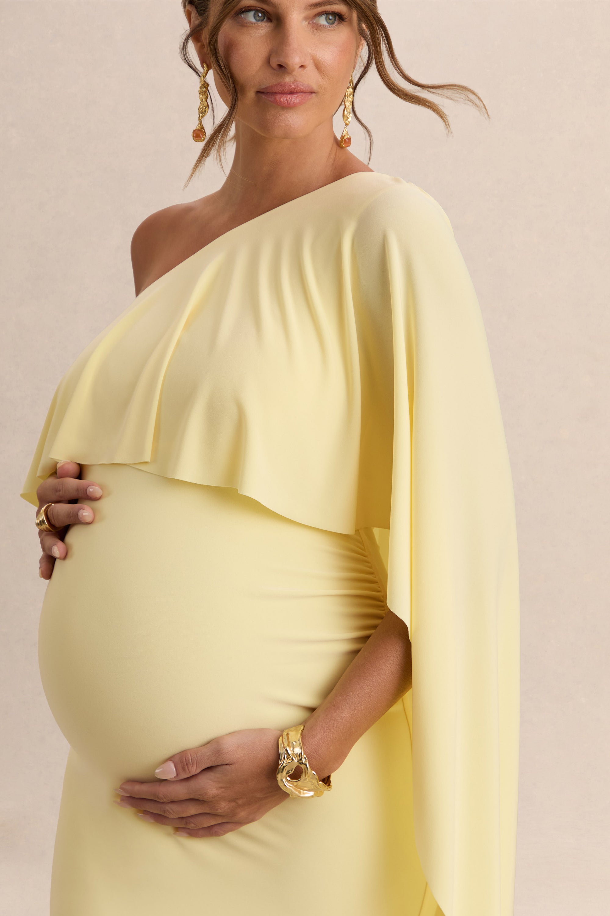 ECM_HR_CL138233121  - Cicely Lemon Asymmetric-Neck MAternity Maxi Dress With Cape Sleeve 4.jpg