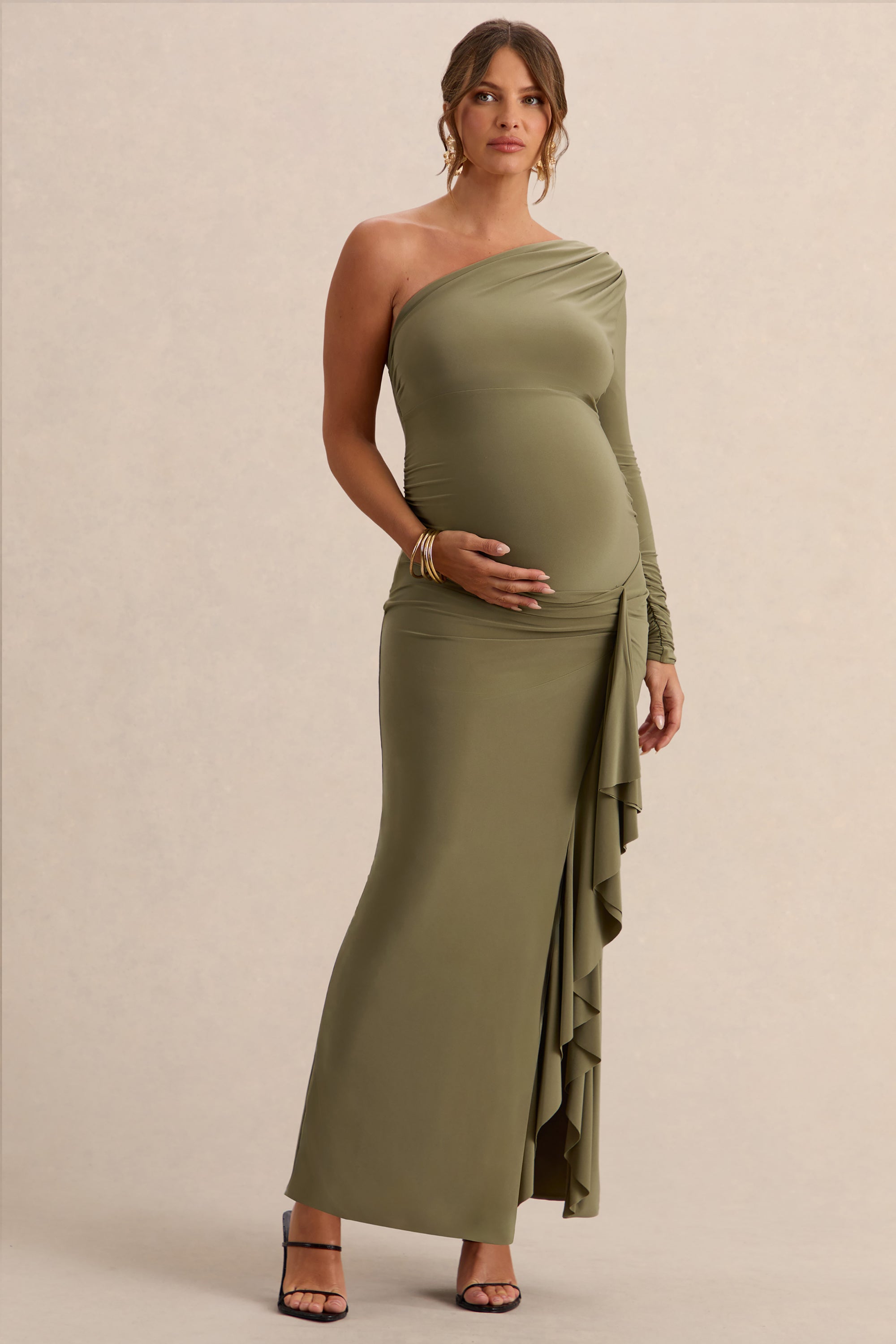 ECM_HR_CL138245031----Drusilla---Olive-Asymmetric-Neck-Maternity-Maxi-Dress-With-Gathered-Detailing-0.jpg