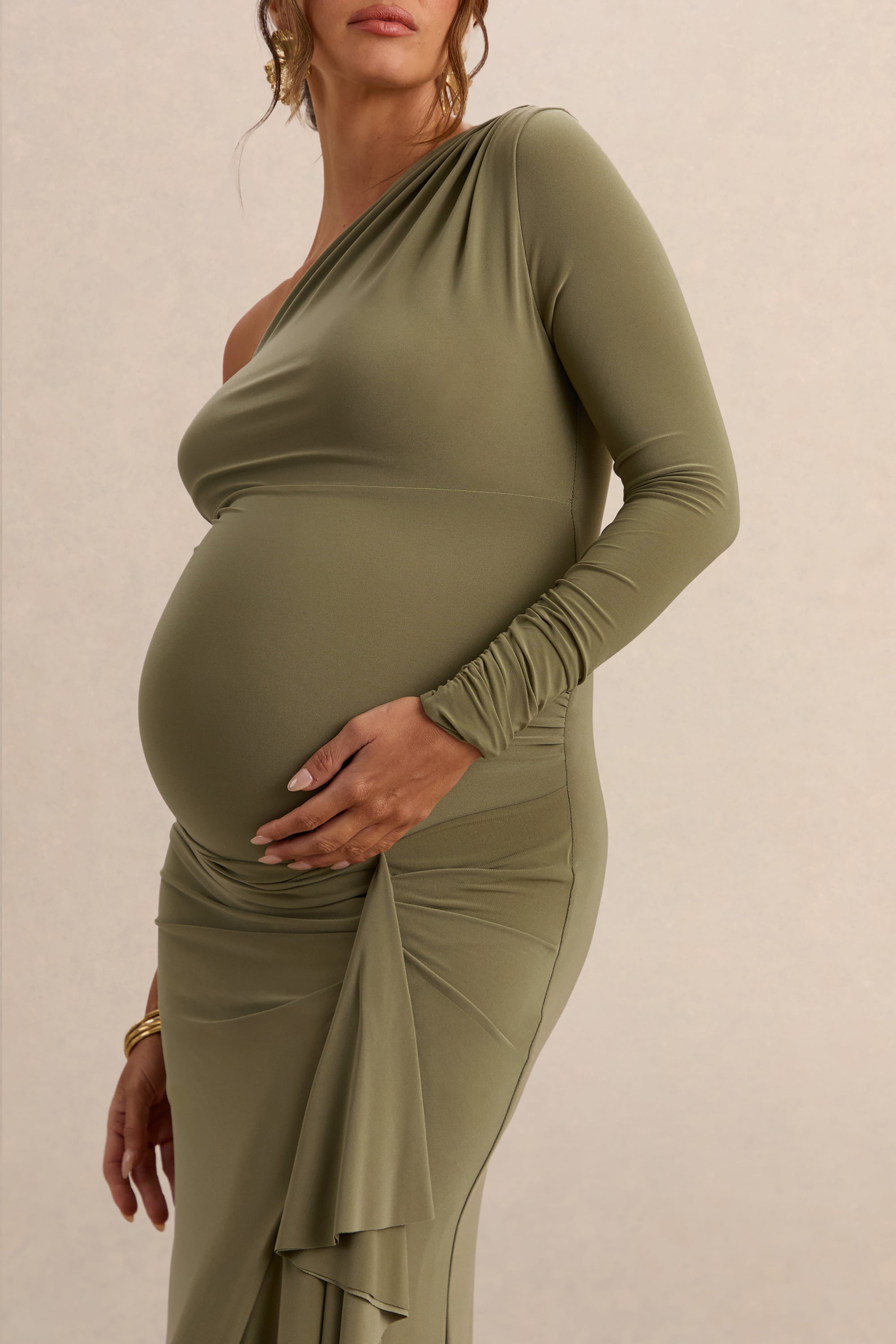 ECM_HR_CL138245031----Drusilla---Olive-Asymmetric-Neck-Maternity-Maxi-Dress-With-Gathered-Detailing-1.jpg