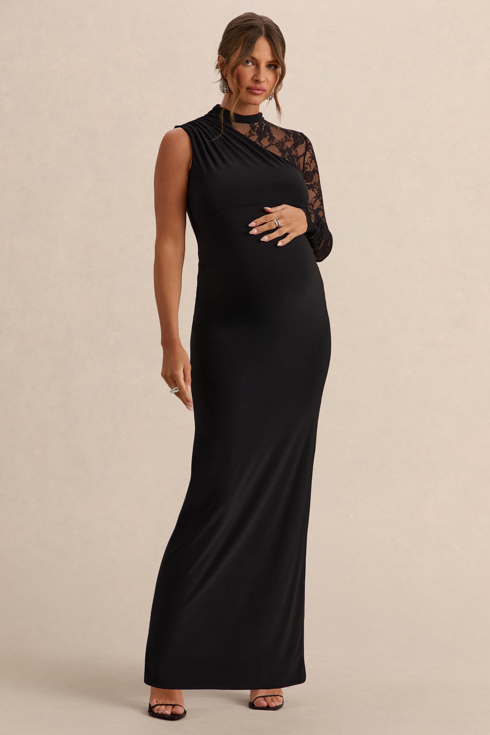 ECM_HR_CL138250001  - Hartley - Black High-Neck Maternity Maxi Dress With Lace Detailing 0.jpg