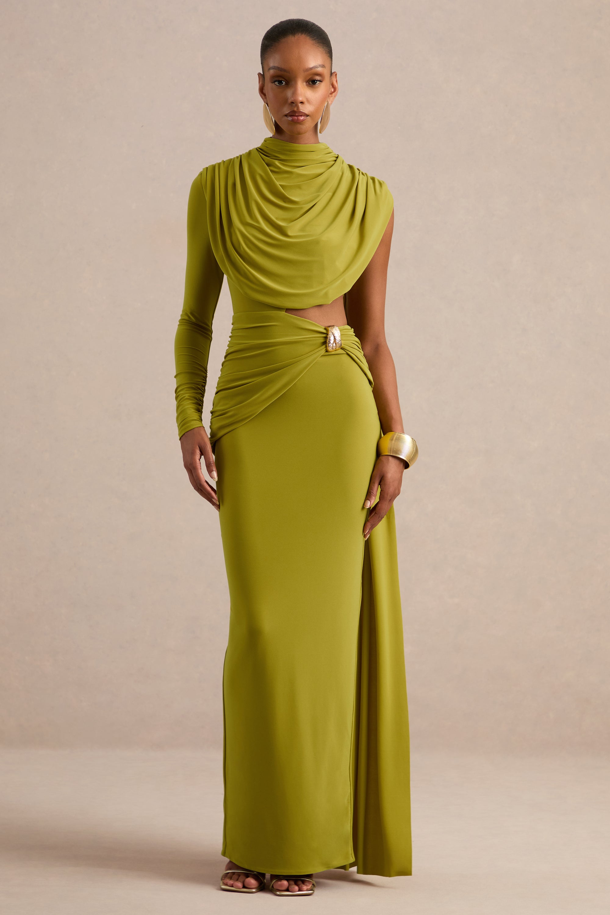 ECM_HR_CL138265031 - Esmaria _ Olive High-Neck Maxi Dress With Gold Detail And Sash0.jpg