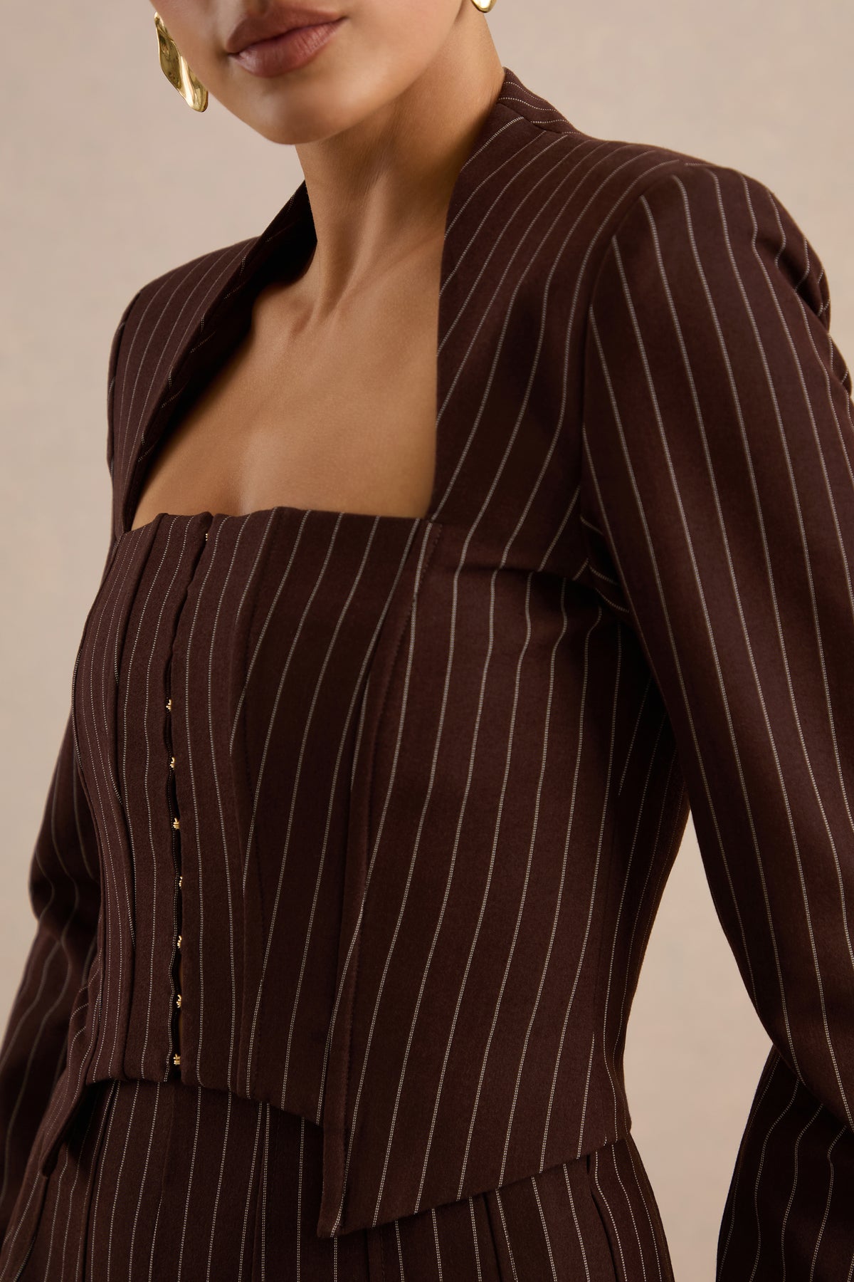 ECM_HR_CL138277021 - Genara | Brown Pinstripe Square-Neck Tailored Top4.jpg