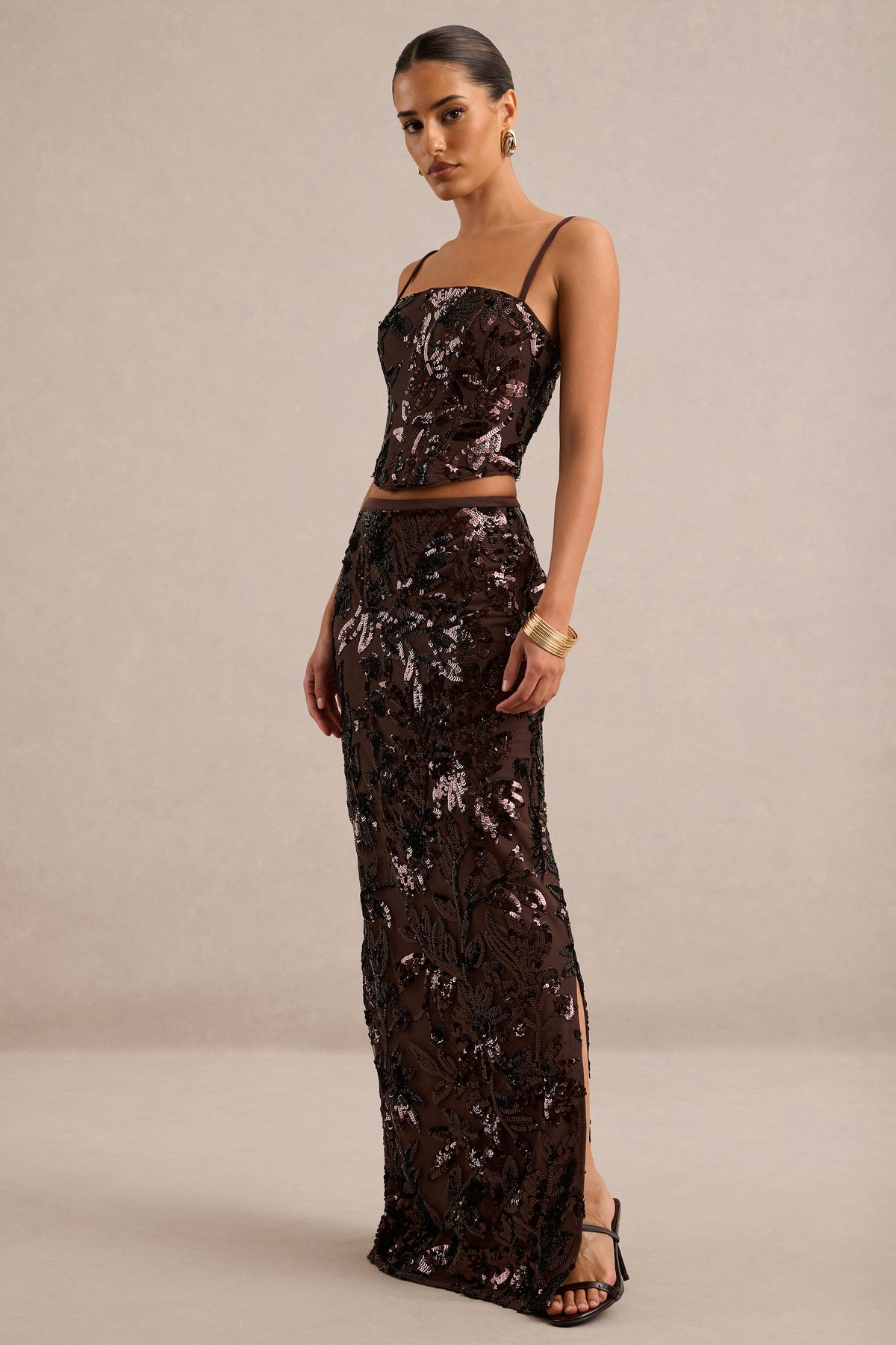 ECM_HR_CL138381021 - Odile | Brown Embellished Square-Neck Top + CL138382021 - Oksana | Brown Printed Mesh Maxi Skirt0.jpg