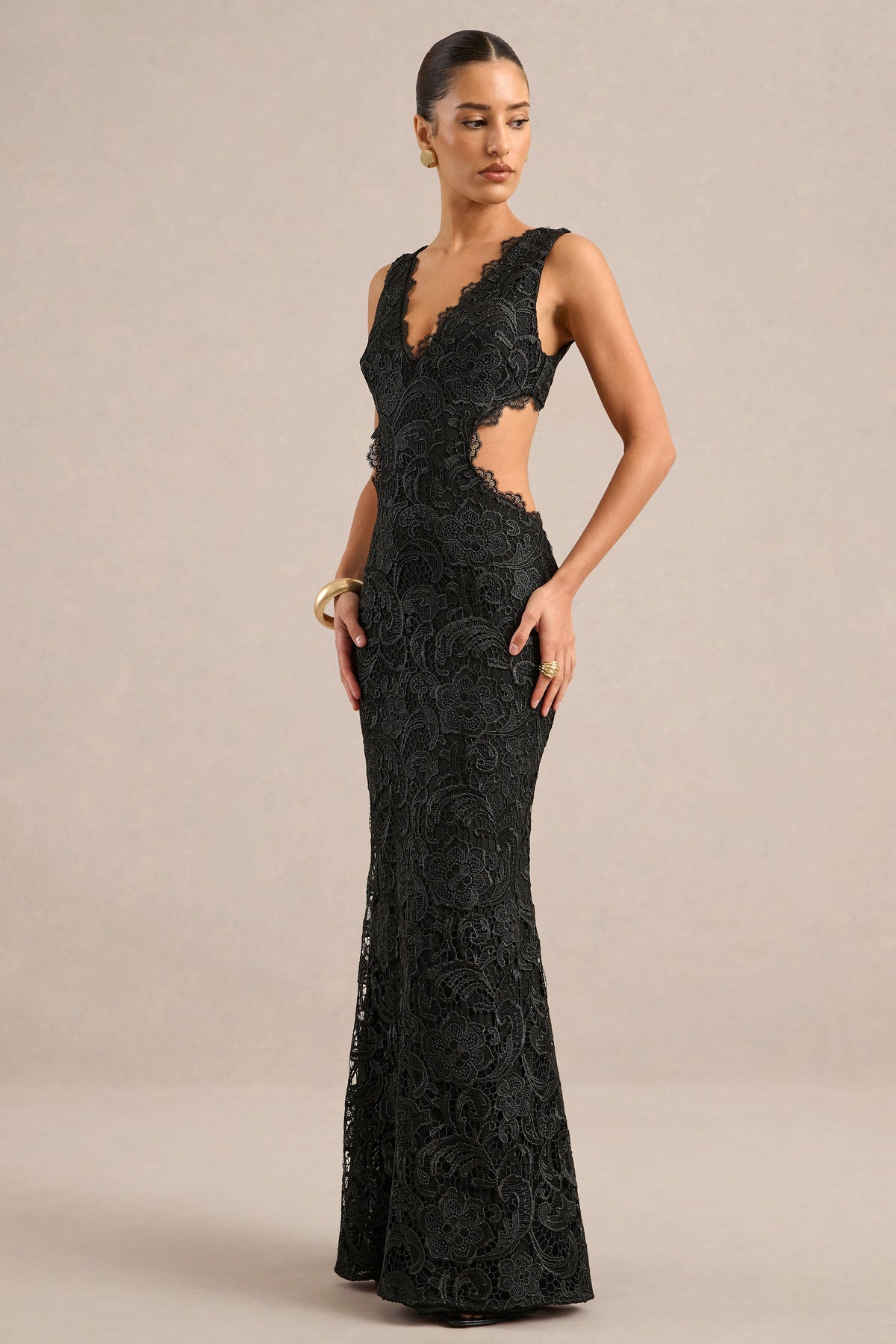 CL13838300106_ECM_HR_CL138383001_-_Mayelle___Black_Lace_Plunge_Maxi_Dress_With_Body_Cut_Out1