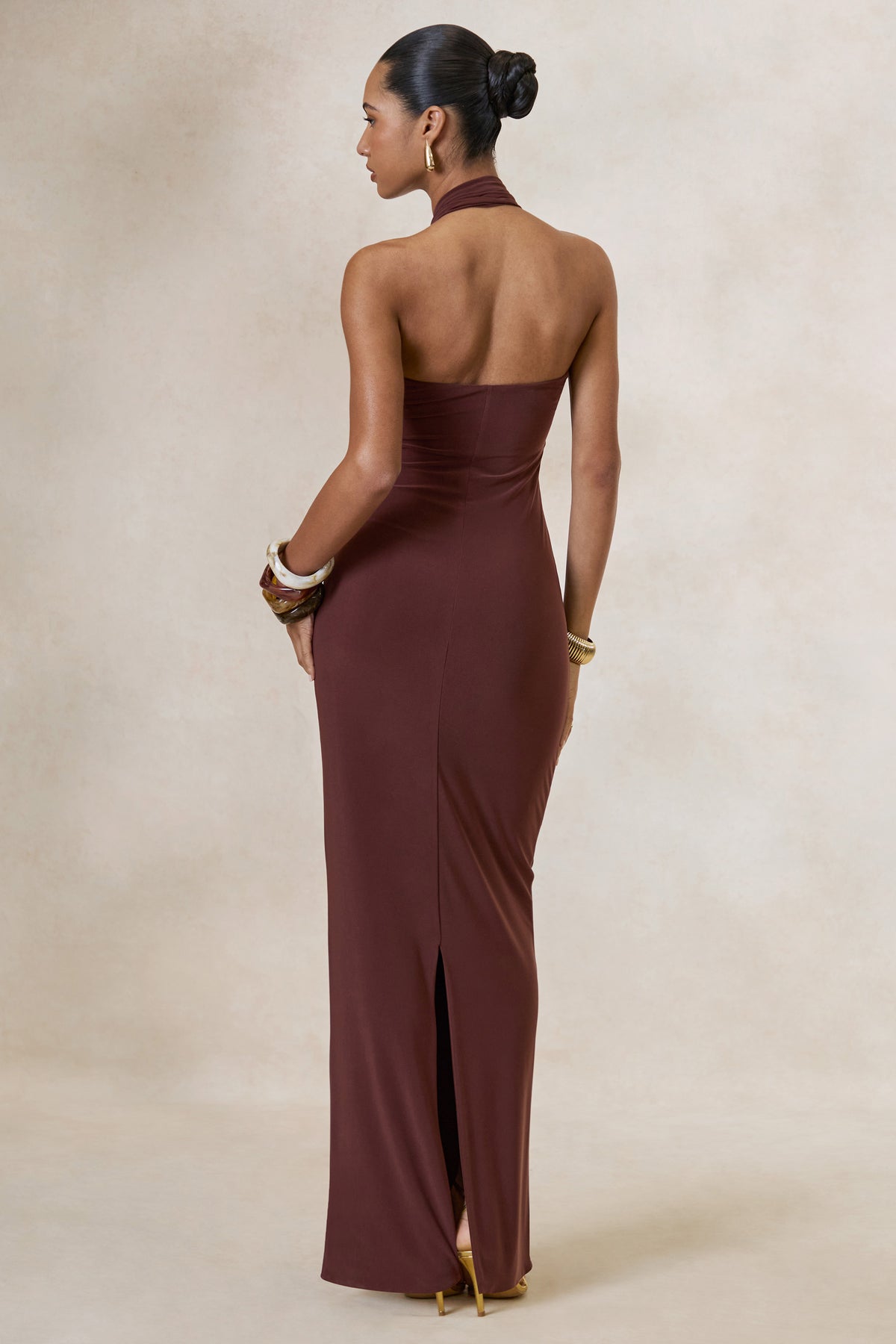 ECM_HR_CL138440022 - Delaina _ Dark Brown Halter-Neck Maxi Dress With Gold Detail And Sash5.jpg