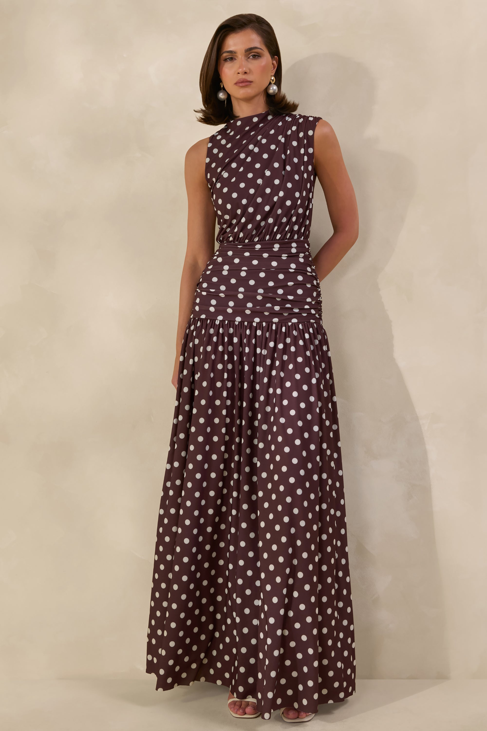 ECM_HR_CL138444021---Kelis-Brown-Polka-Dot-High-Neck-Maxi-Dress-With-Draped-Detailing4.jpg