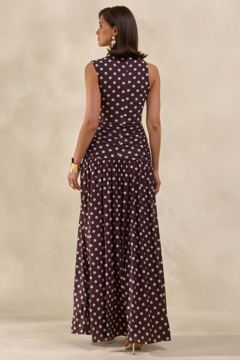 ECM_HR_CL138444021---Kelis-Brown-Polka-Dot-High-Neck-Maxi-Dress-With-Draped-Detailing7.jpg