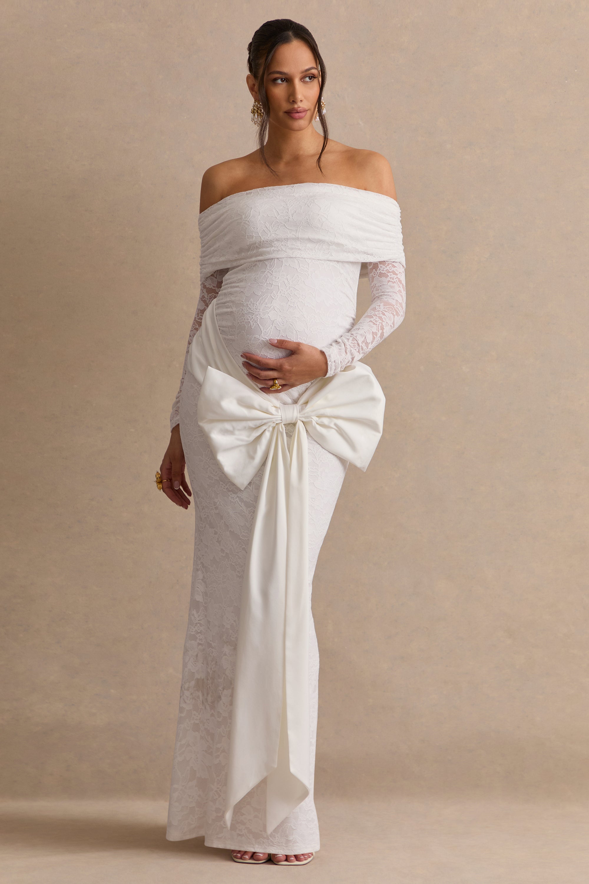 ECM_HR_CL138483110  - Solina White Lace Bardot-Neck Maternity Maxi Dress With Bow Detail0.jpg