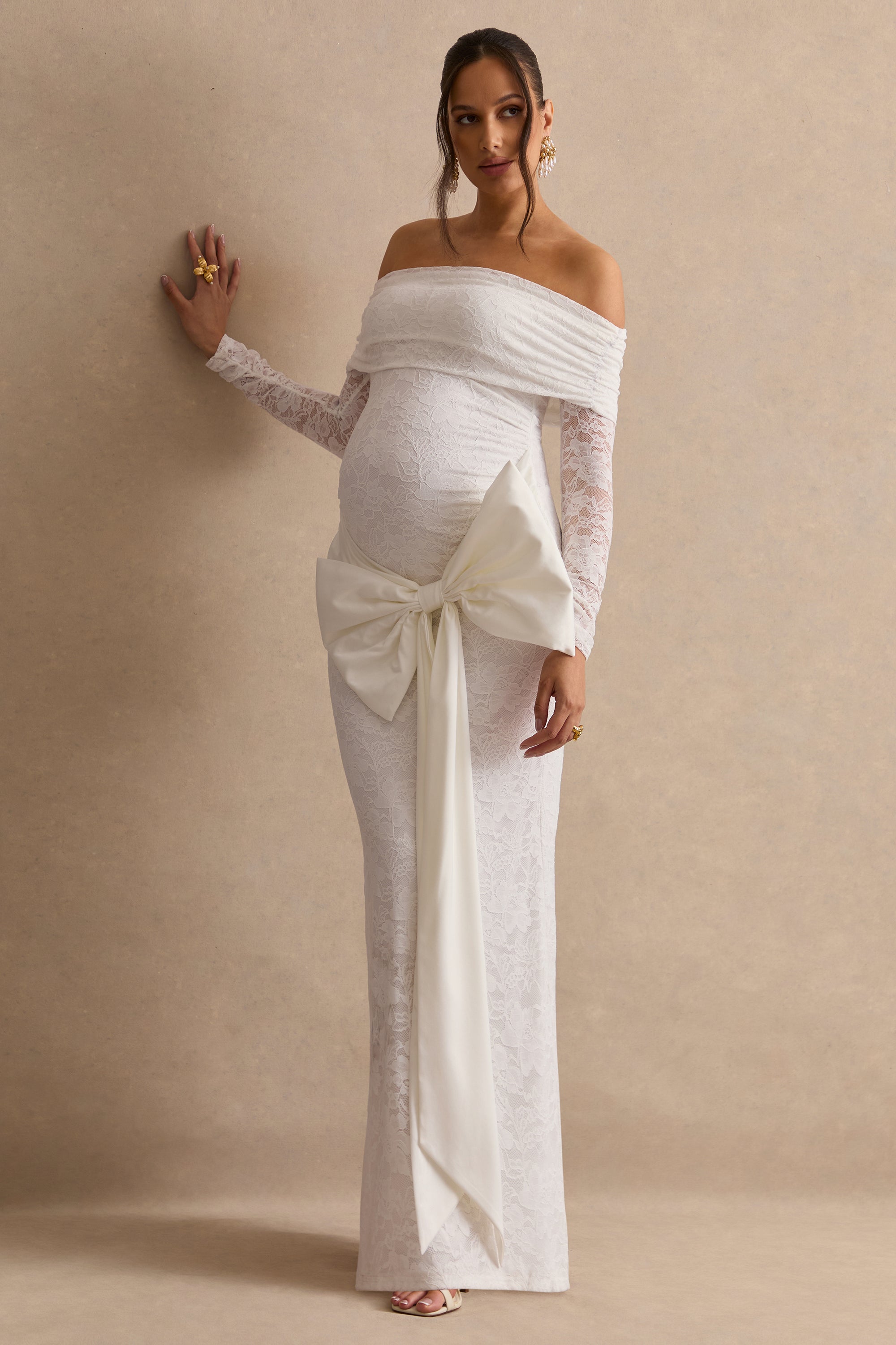 ECM_HR_CL138483110  - Solina White Lace Bardot-Neck Maternity Maxi Dress With Bow Detail5.jpg
