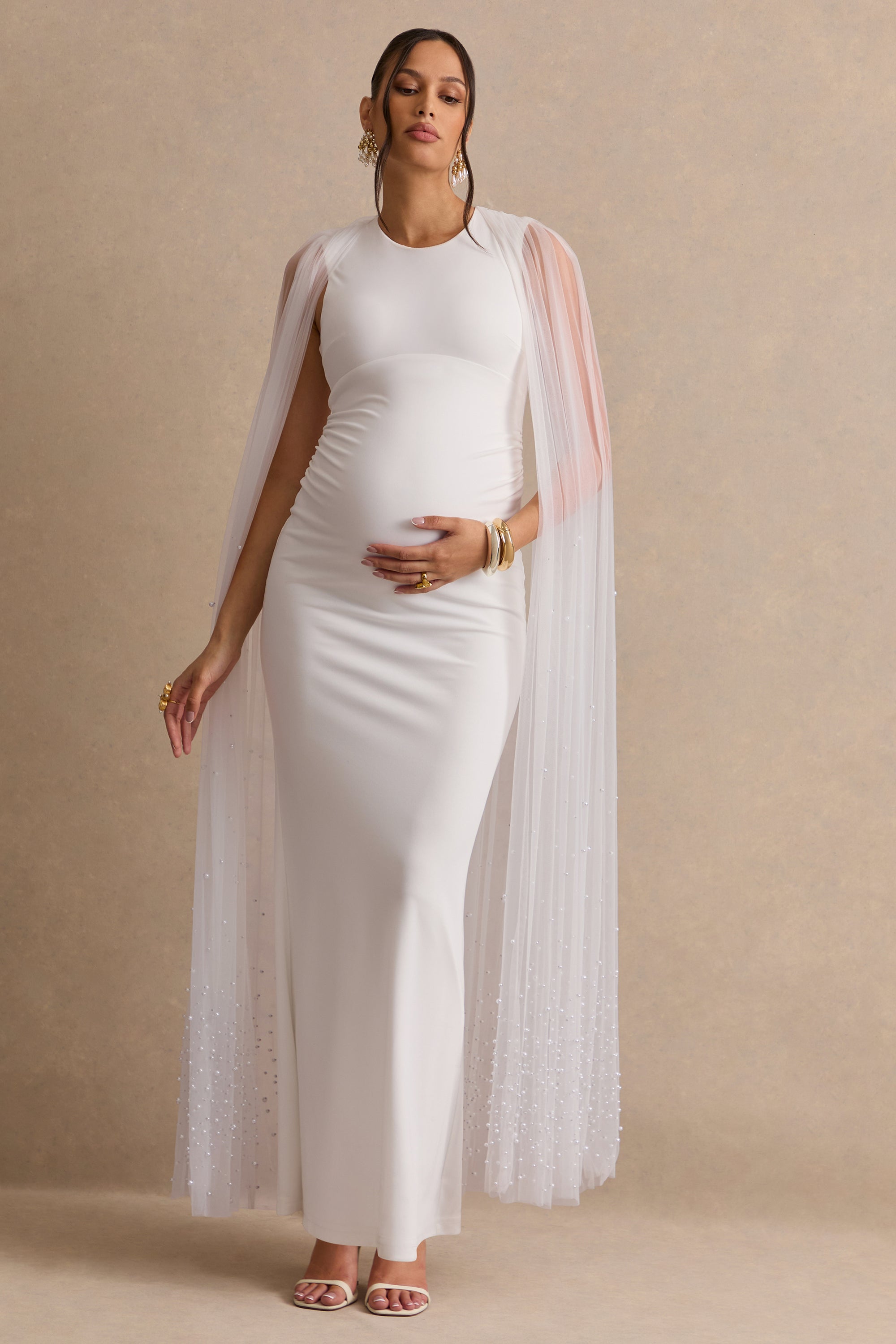 ECM_HR_CL138485110  - Tereza White Round-Neck Maternity Maxi Dress With Sheer Cape Sleeves1.jpg