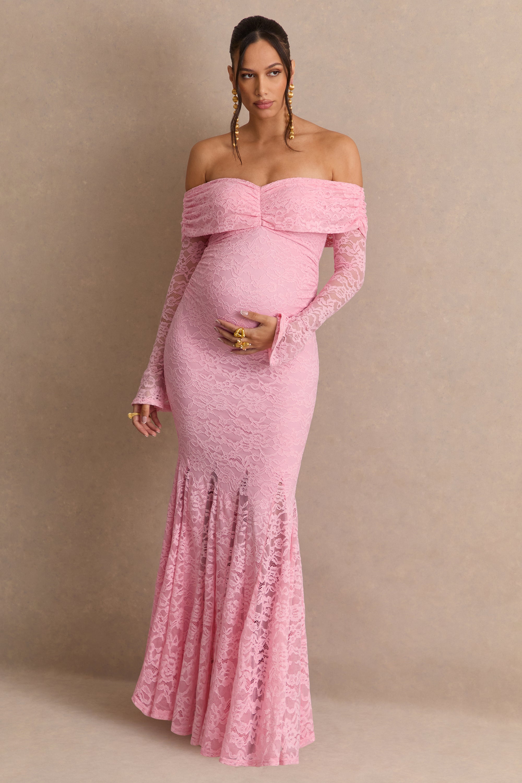 ECM_HR_CL138486081  - Valleria Light Pink Lace Bardot-Neck Maternity Maxi Dress5.jpg