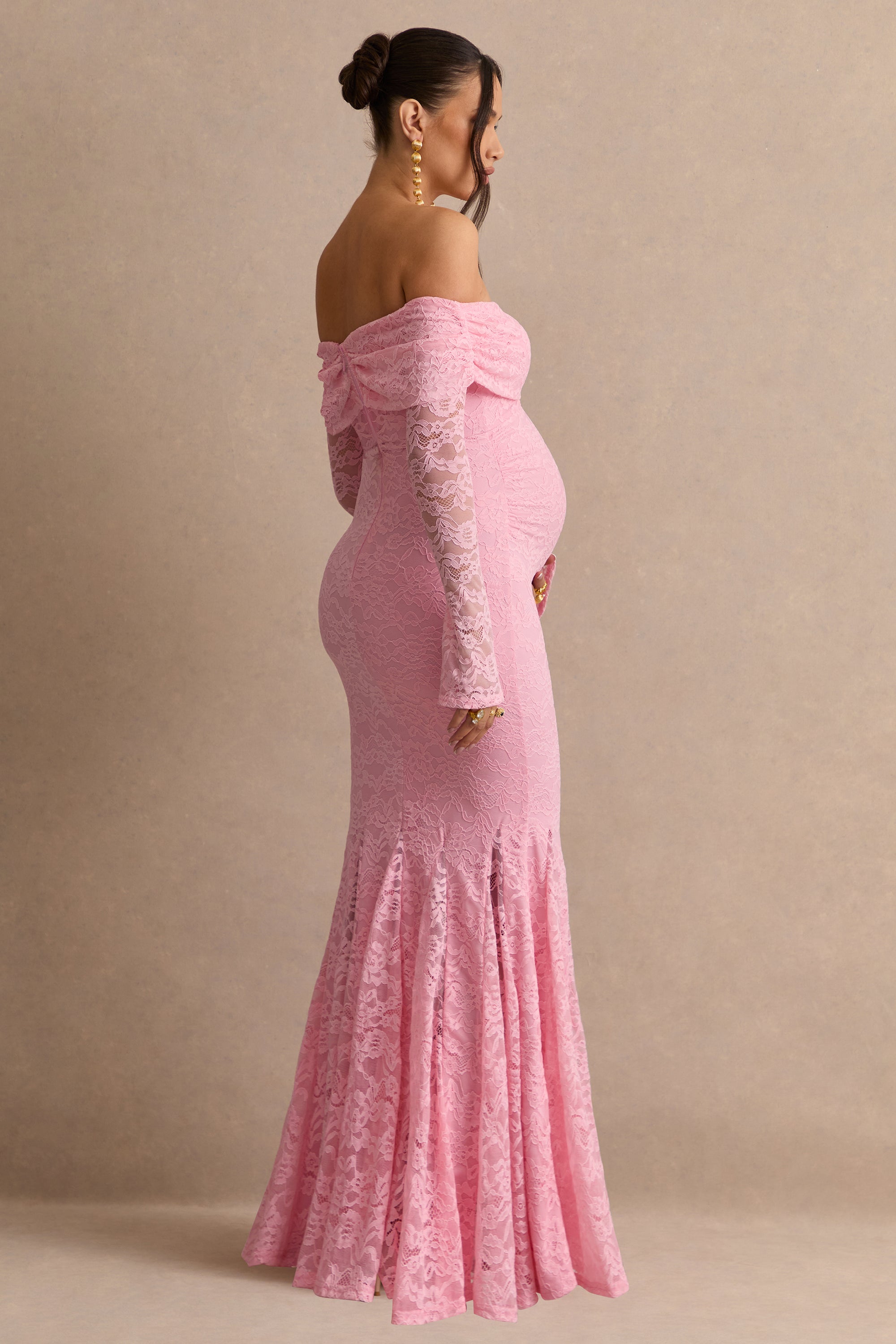 ECM_HR_CL138486081  - Valleria Light Pink Lace Bardot-Neck Maternity Maxi Dress8.jpg